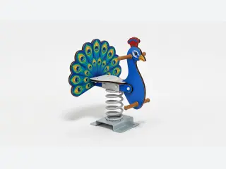 Peacock Spring Rider - Vibrant Outdoor Playground Rocker — HonPlay