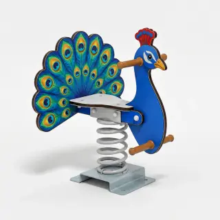 Peacock Spring Rider - Vibrant Outdoor Playground Rocker — HonPlay
