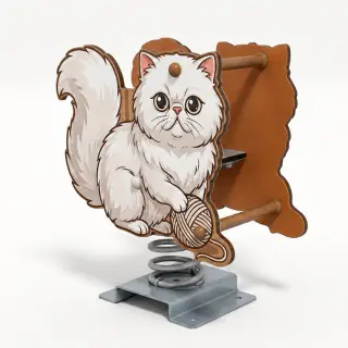 Fluffy Cat Spring Rider - Outdoor Playground Rocking Equipment — HonPlay