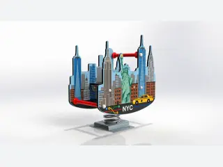 NYC Skyline Spring Rider - Themed Outdoor Playground Equipment — HonPlay