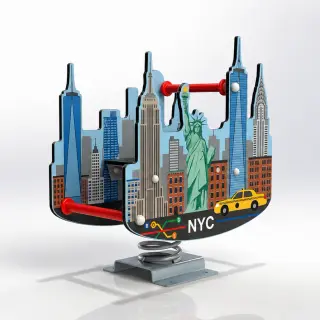 NYC Skyline Spring Rider - Themed Outdoor Playground Equipment — HonPlay