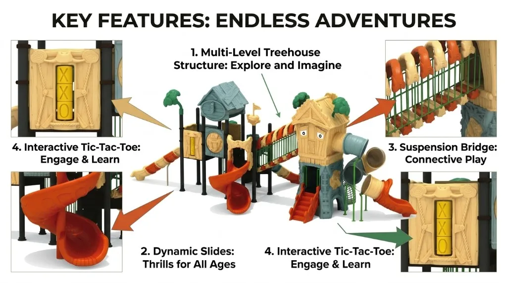 Enchanted Forest key features with zoomed details