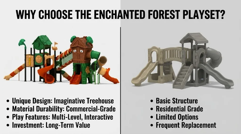 Comparison between HonPlay Enchanted Forest playset and a generic residential set