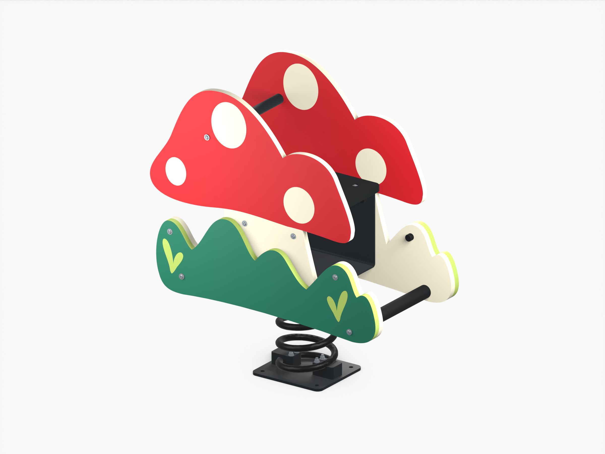 Mushroom Sprite spring rider — product perspective