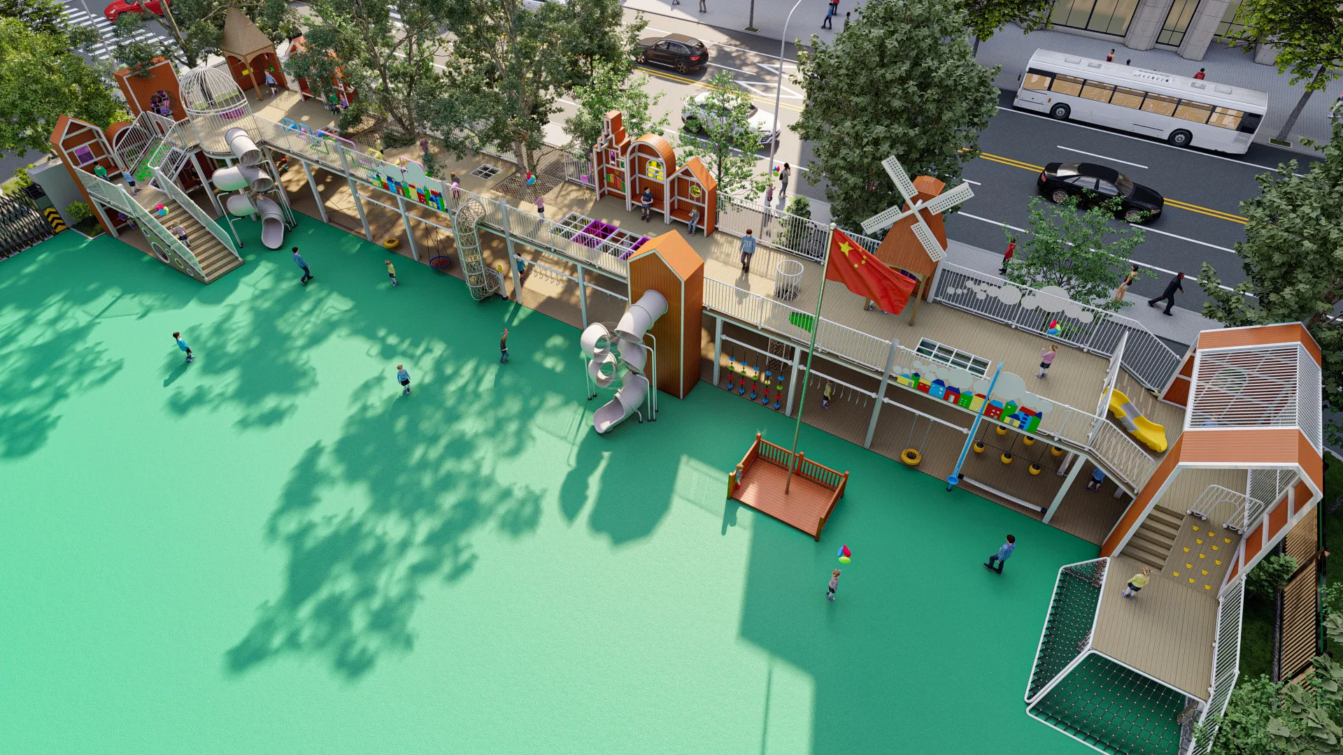 windmill adventure elevated playground multi functional, Corrosion-resistant, Durable Steel, Low Maintenance by HonPlay - additional product views