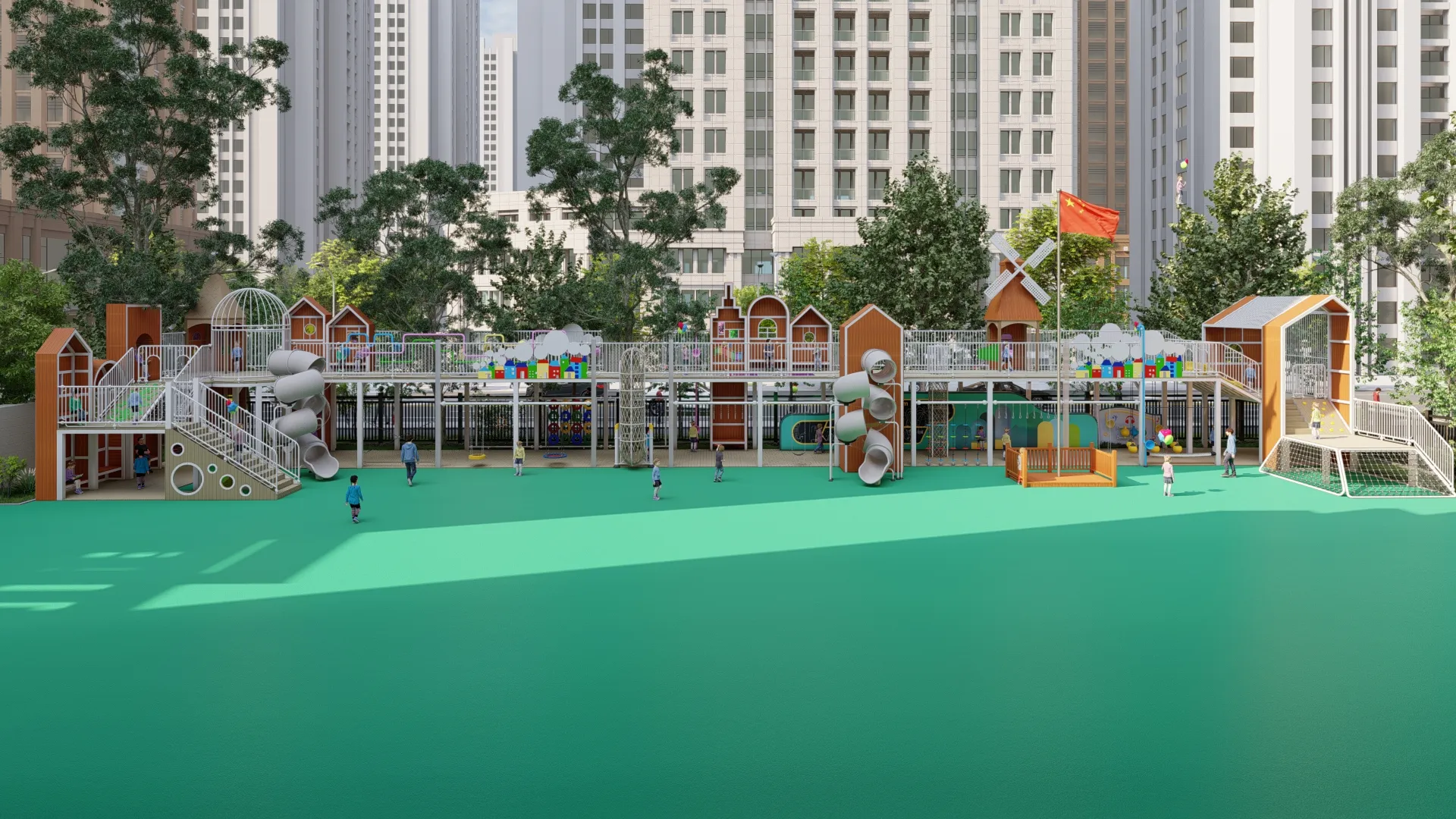 windmill adventure elevated playground multi functional, Corrosion-resistant, Durable Steel, Low Maintenance by HonPlay - additional product views