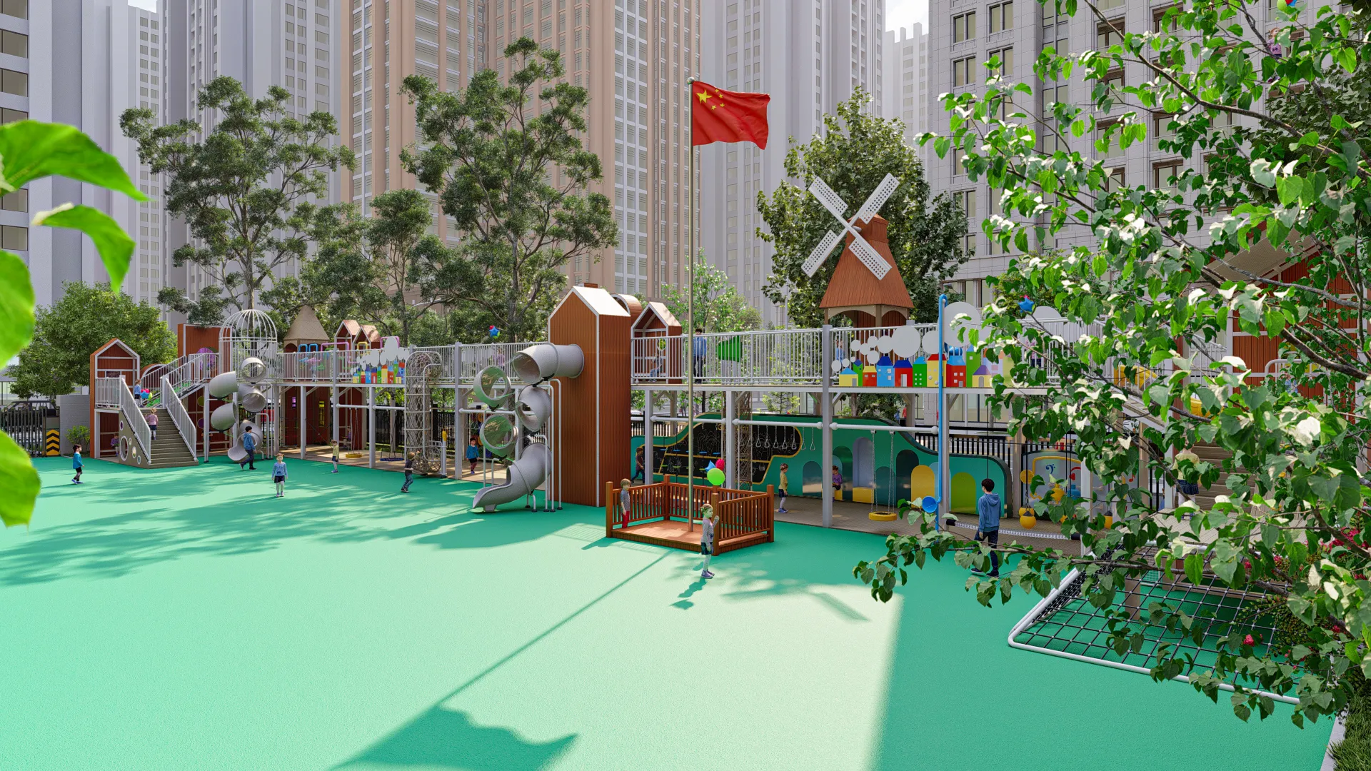 windmill adventure elevated playground multi functional, Corrosion-resistant, Durable Steel, Low Maintenance by HonPlay - additional product views