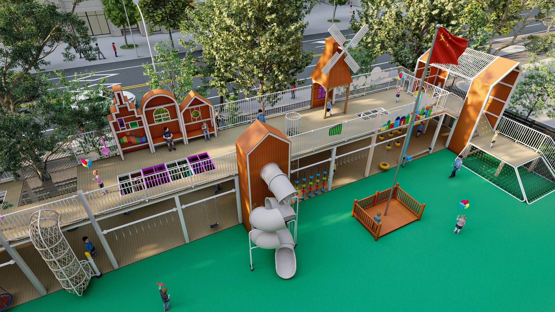 windmill adventure elevated playground multi functional, Corrosion-resistant, Durable Steel, Low Maintenance by HonPlay - additional product views