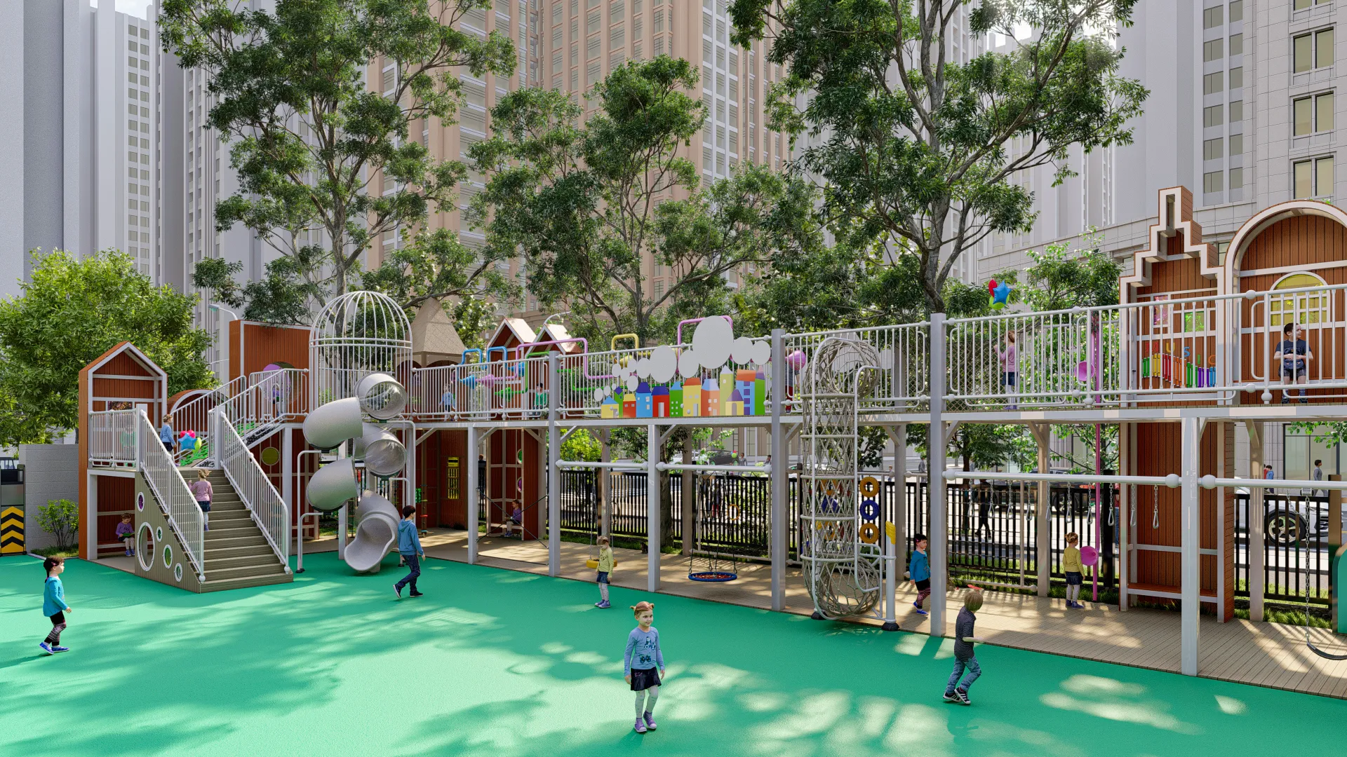 windmill adventure elevated playground multi functional, Corrosion-resistant, Durable Steel, Low Maintenance by HonPlay - additional product views