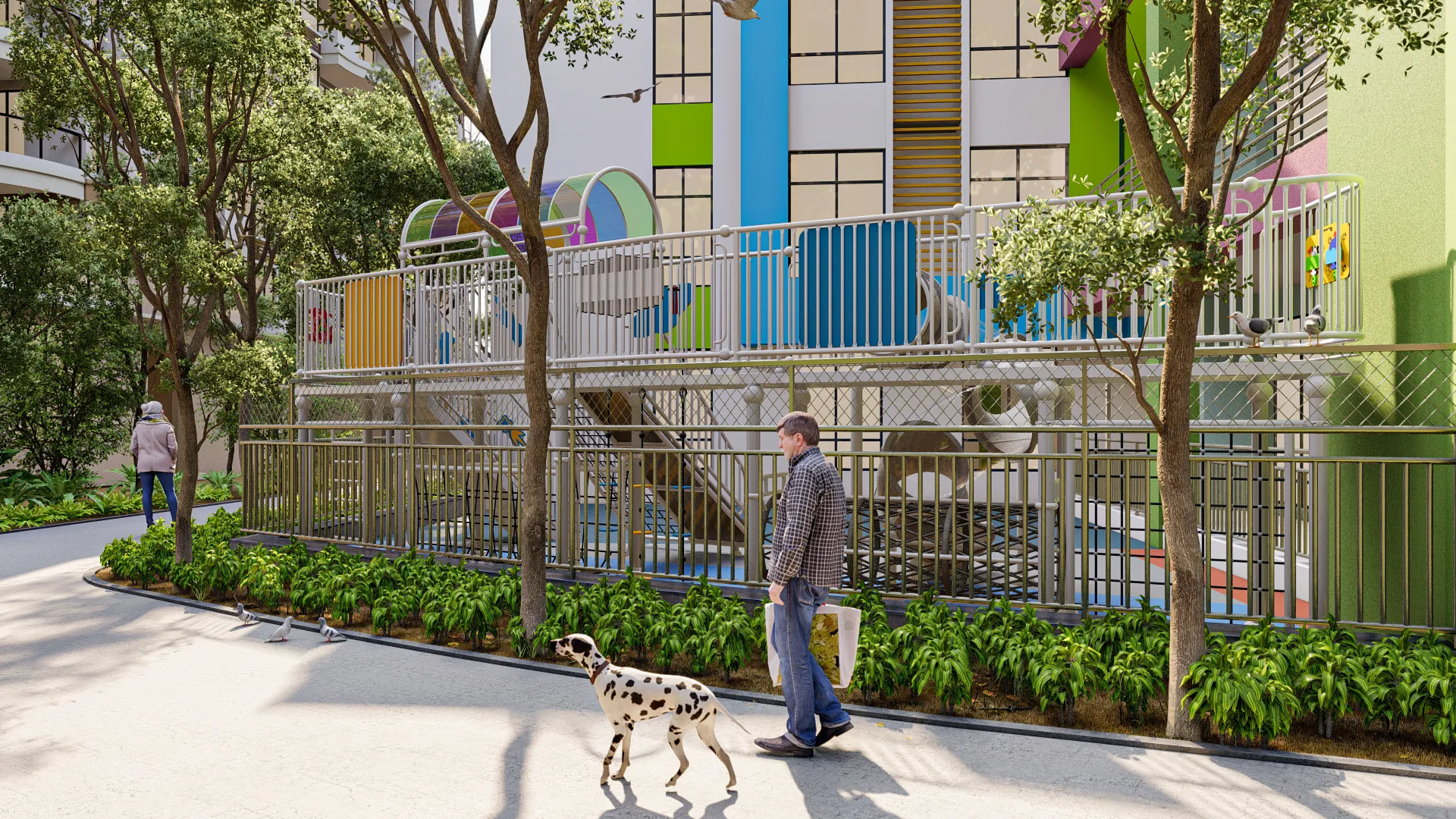 Multi-Level Urban Playground Structure - Outdoor Non-Powered Play Equipment for Singapore Residential Complexes