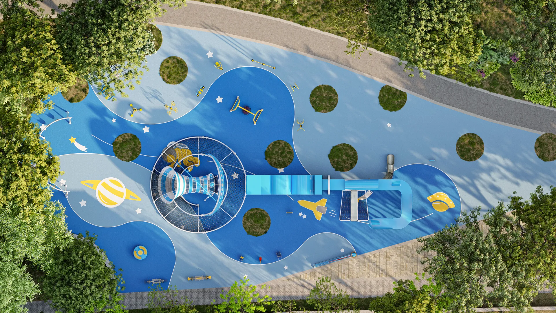 outdoor fitness playground combo multi functional, Corrosion-resistant, Durable Steel, Low Maintenance by HonPlay - additional product views