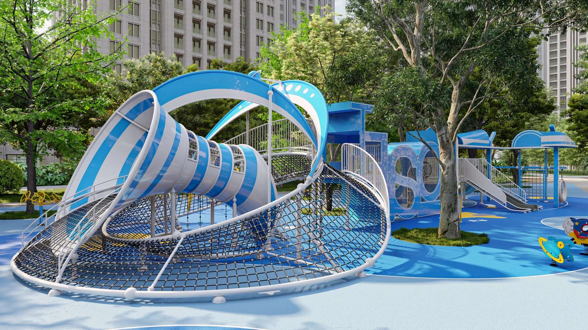 outdoor fitness playground combo multi functional, Corrosion-resistant, Durable Steel, Low Maintenance by HonPlay - additional product views