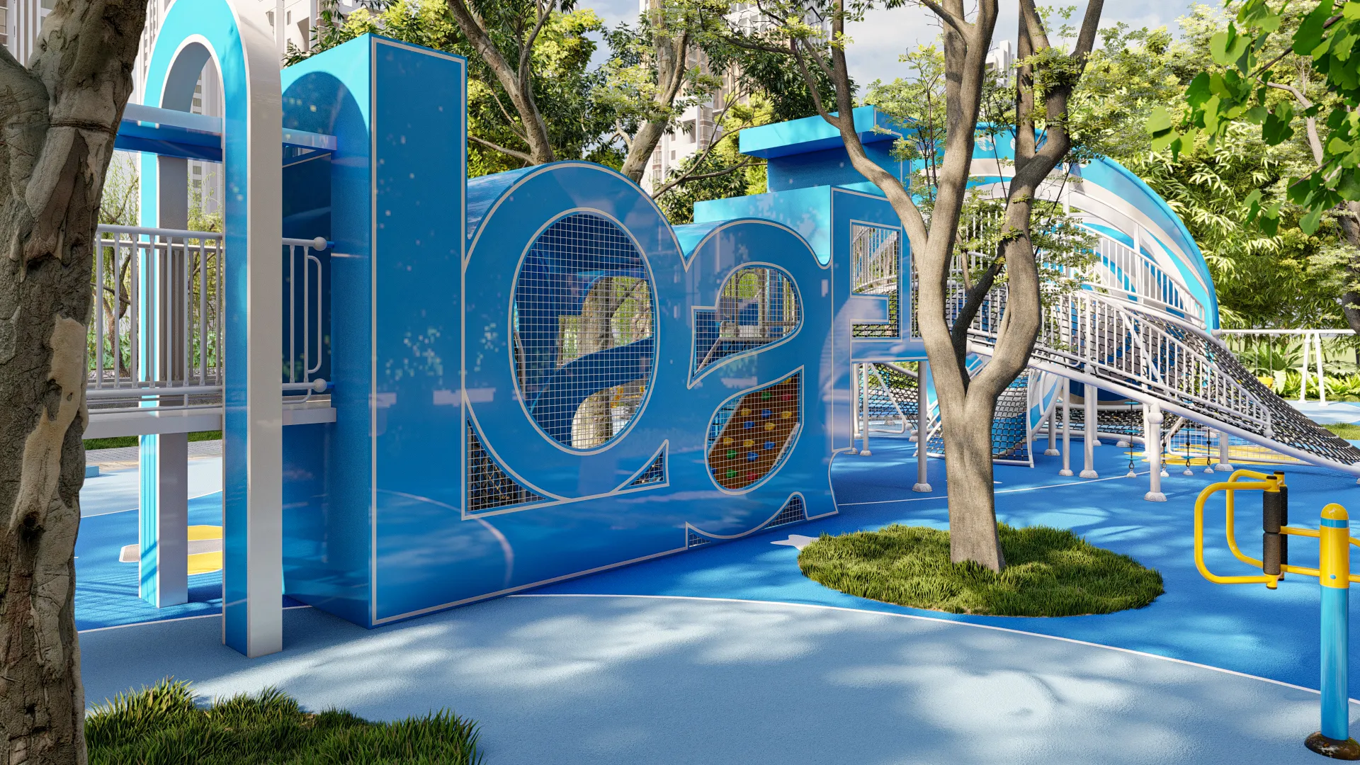 outdoor fitness playground combo multi functional, Corrosion-resistant, Durable Steel, Low Maintenance by HonPlay - additional product views