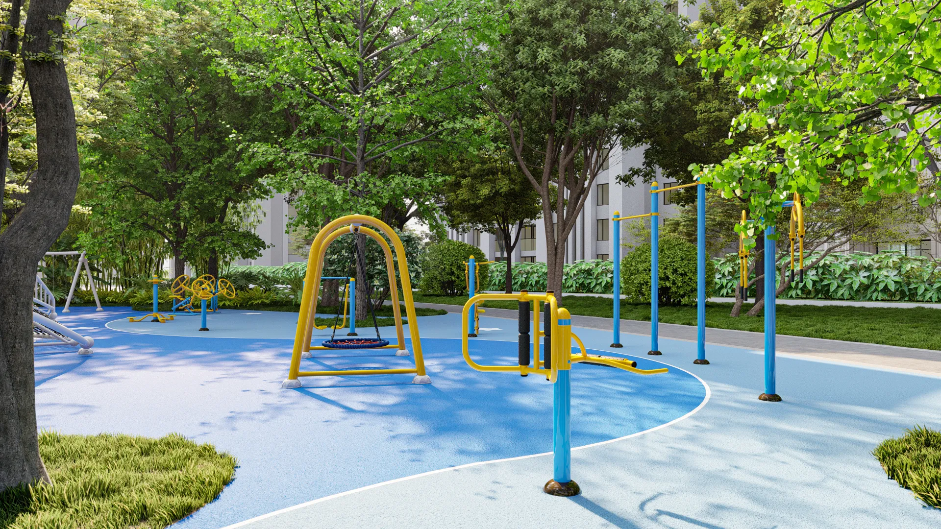 Outdoor Fitness and Playground Combo - Multi-functional Community Exercise Equipment for Singapore Residential Parks - Playground equipment by HonPlay