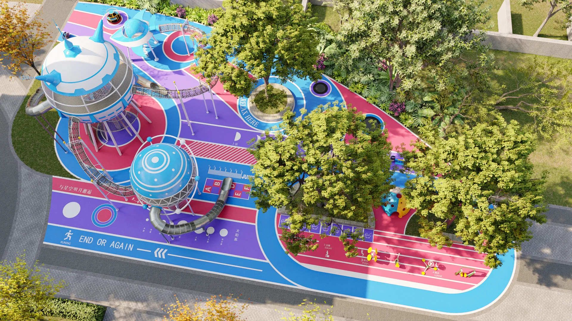 space exploration theme outdoor playground futuristic non, Corrosion-resistant, Durable Steel, Low Maintenance by HonPlay - additional product views