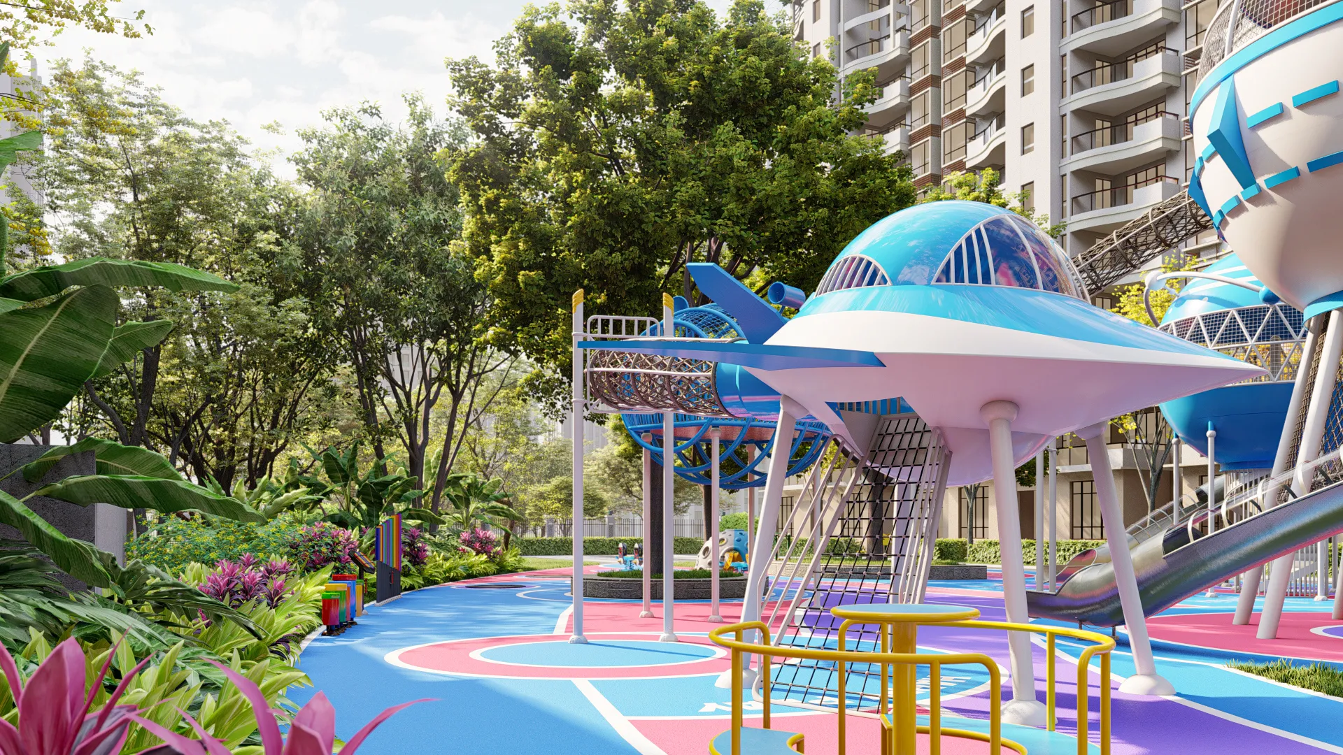 Space Exploration Theme Outdoor Playground - Futuristic Non-Powered Play Equipment for Singapore Residential Projects - Playground equipment by HonPlay
