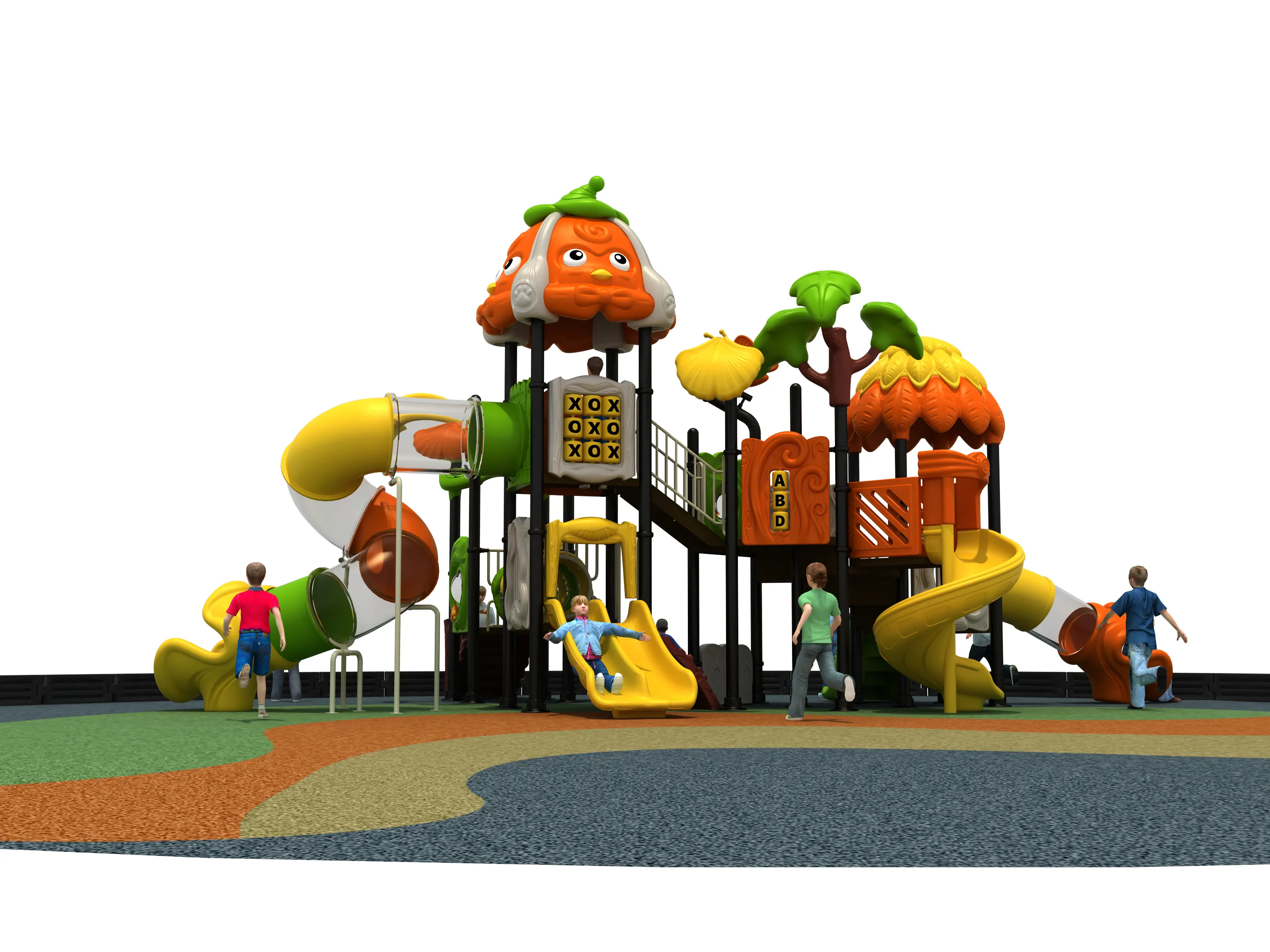pumpkin theme commercial playground durable outdoor, Rotomolded, Smooth Finish, Safe Plastic by HonPlay - full product view