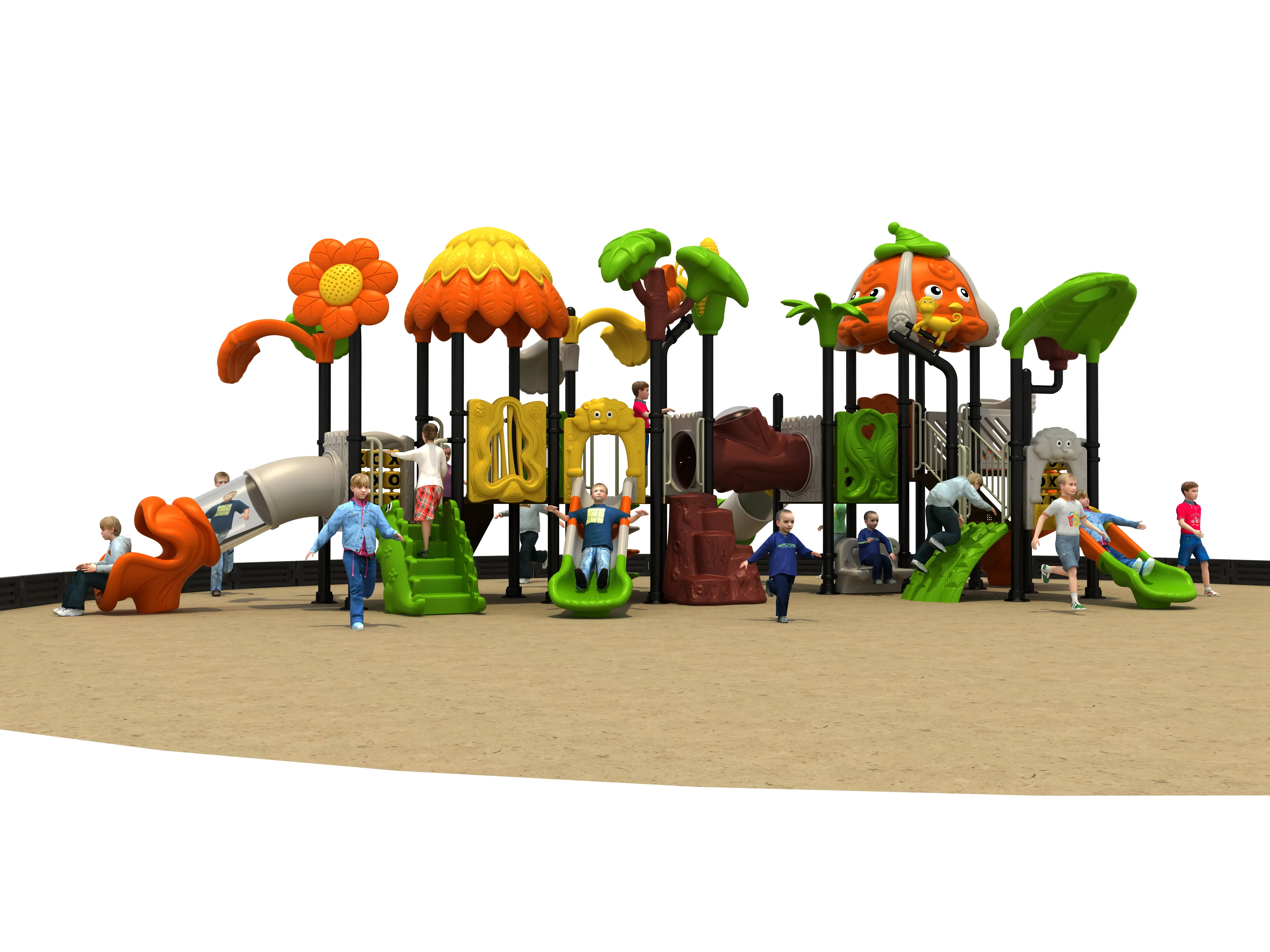 forest adventure nature themed playground commercial, Rotomolded, Smooth Finish, Safe Plastic by HonPlay - safety certification and compliance
