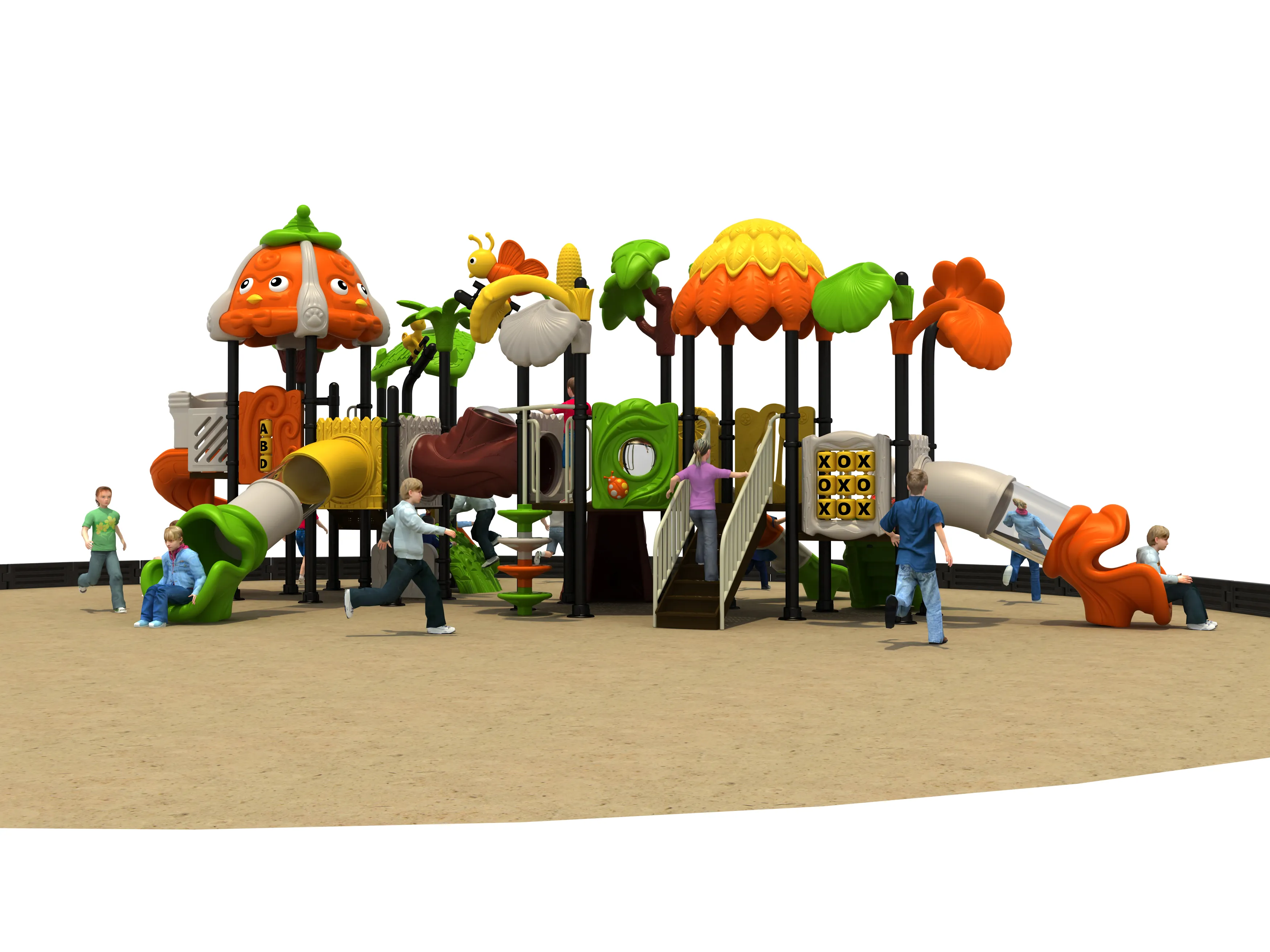 forest adventure nature themed playground commercial, Rotomolded, Smooth Finish, Safe Plastic by HonPlay - full product view