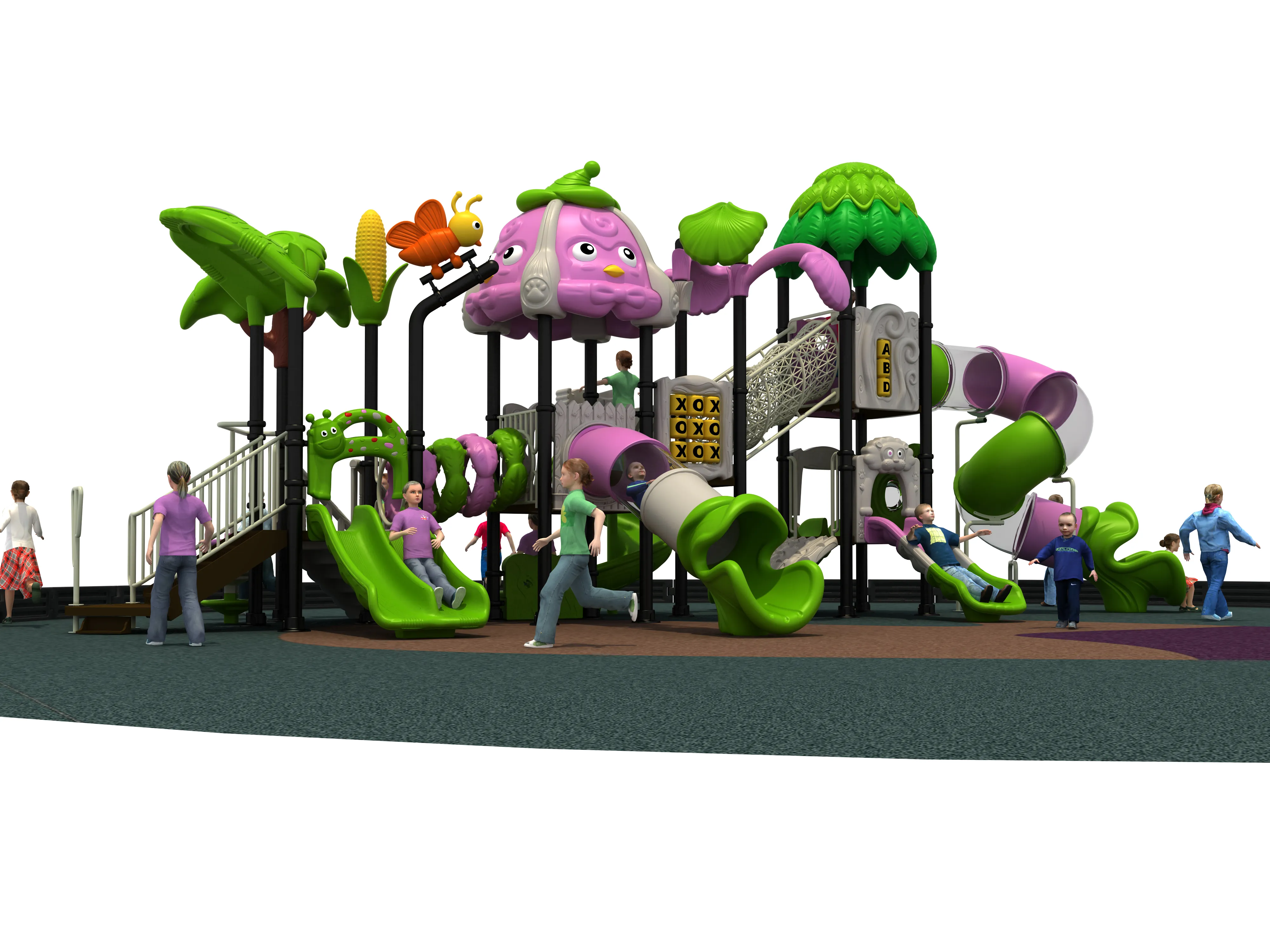 tropical forest theme outdoor playground durable commercial, Rotomolded, Smooth Finish, Safe Plastic by HonPlay - safety certification and compliance