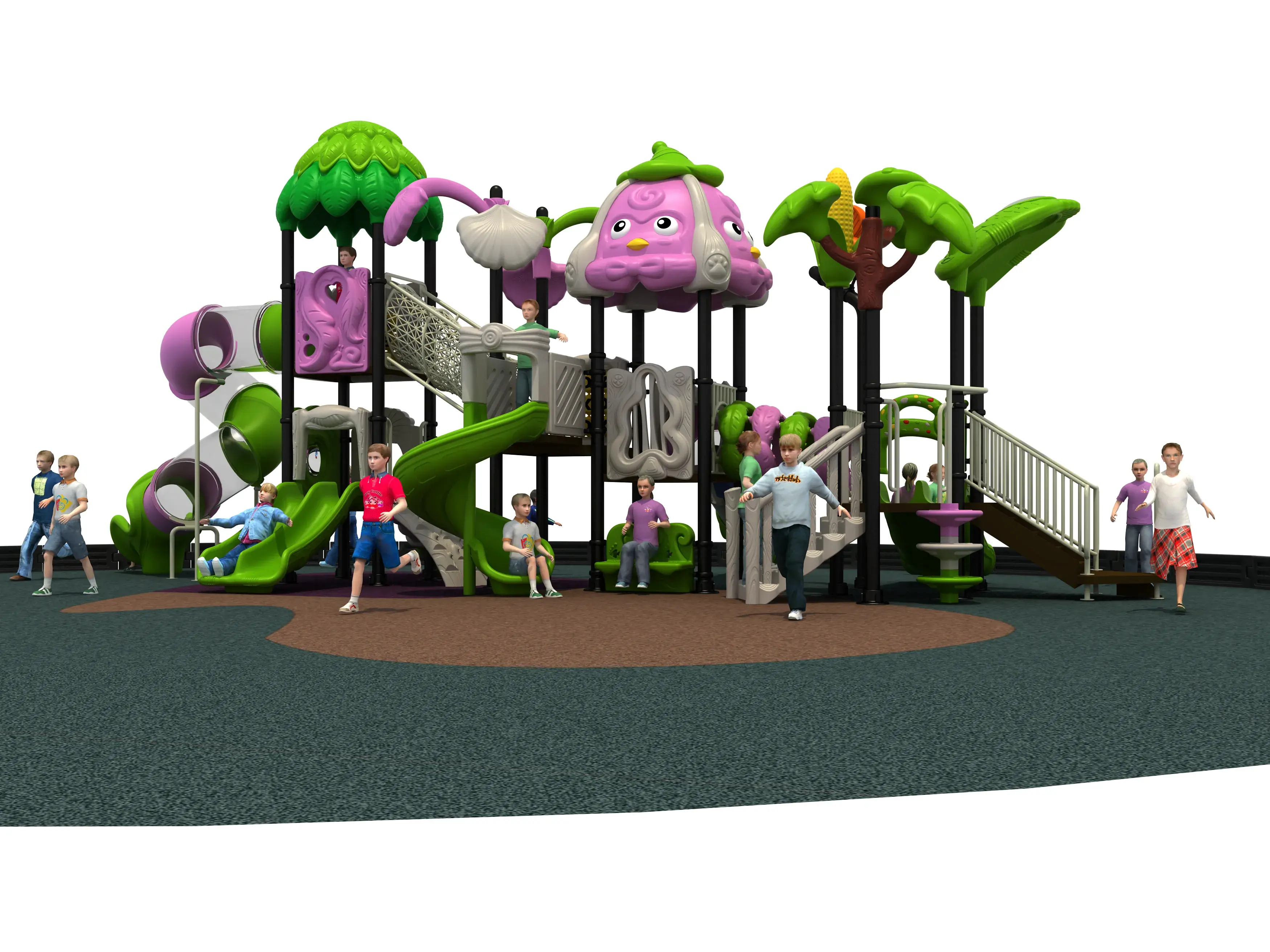 Tropical Forest Theme Outdoor Playground - Durable Commercial Play Equipment for Warsaw Public Parks - Playground equipment by HonPlay