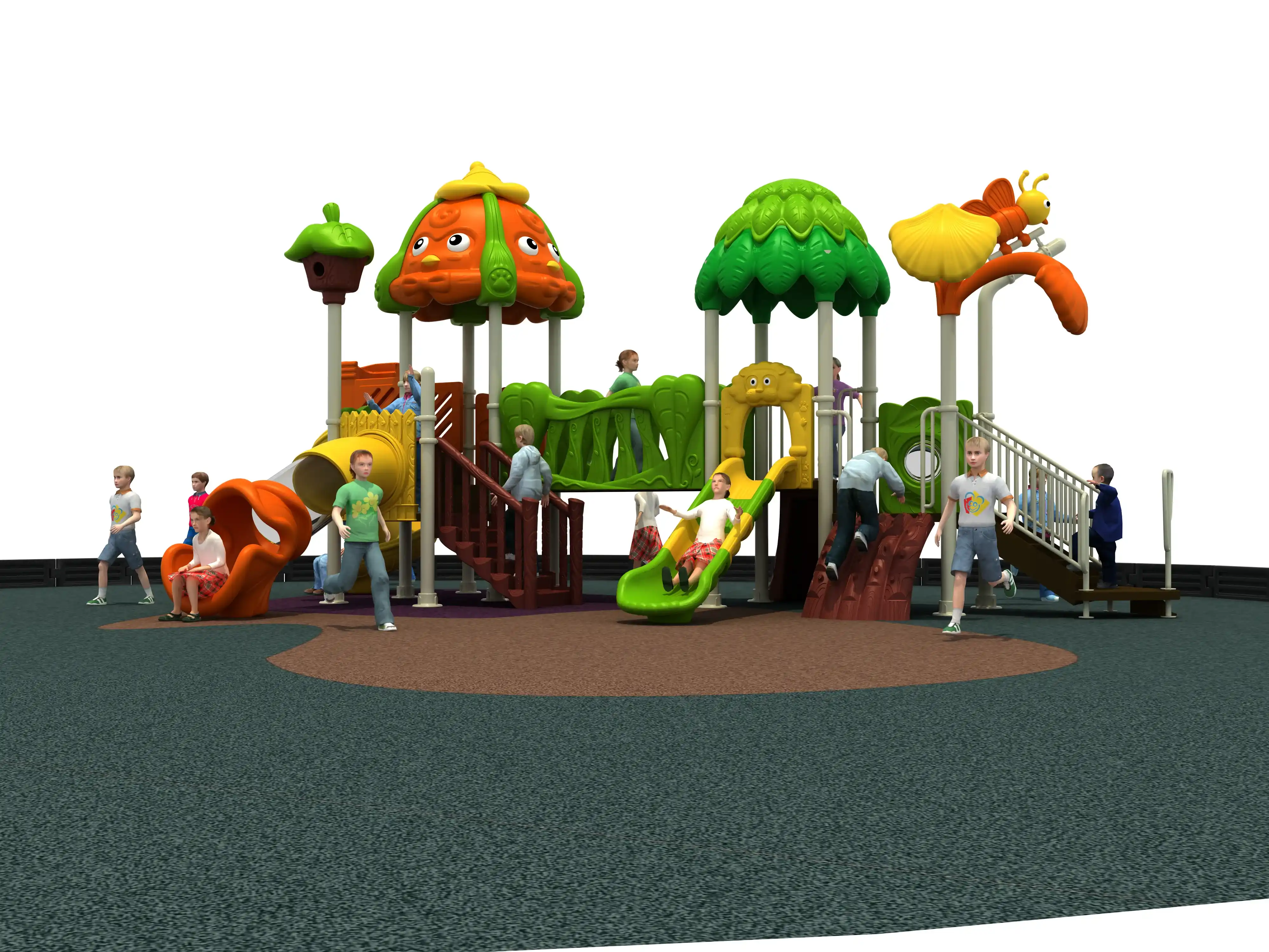 forest adventure themed outdoor playground commercial grade, Rotomolded, Smooth Finish, Safe Plastic by HonPlay - safety certification and compliance