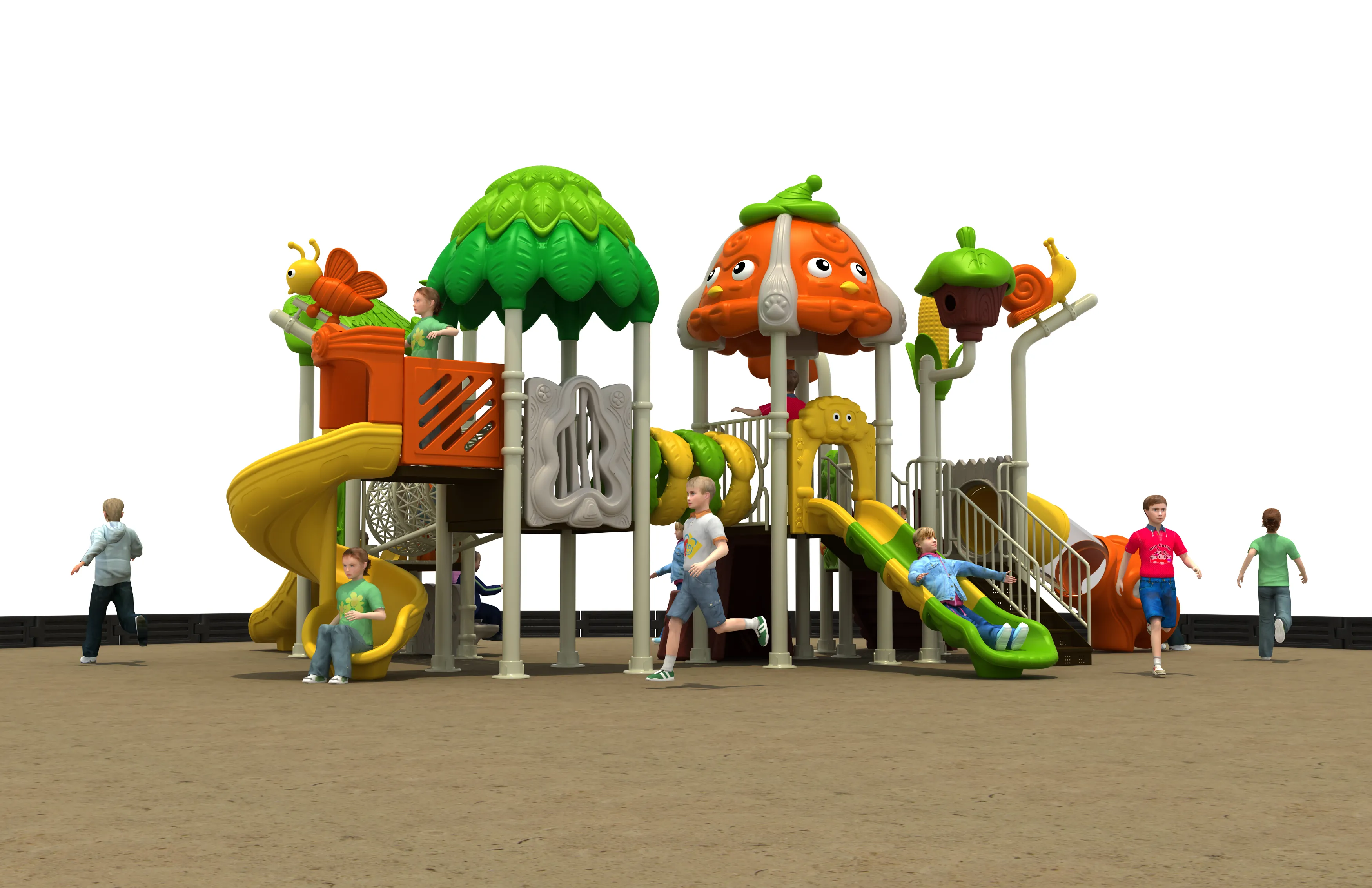 Nature-Themed Forest Adventure Playground - Commercial Outdoor Play Equipment for Warsaw Kindergarten Projects - Playground equipment by HonPlay