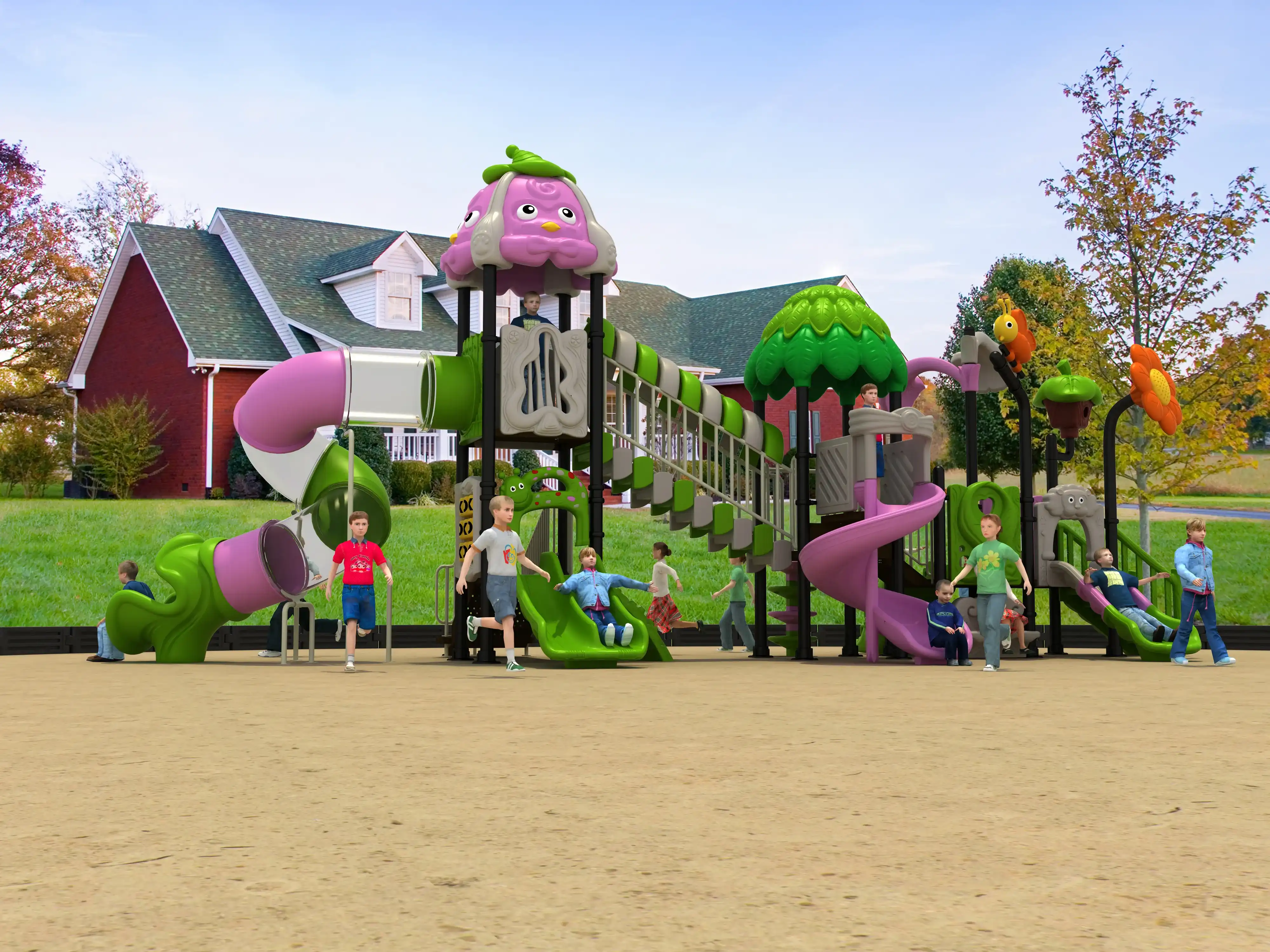 enchanted forest multi level playground commercial, Rotomolded, Smooth Finish, Safe Plastic by HonPlay - safety certification and compliance