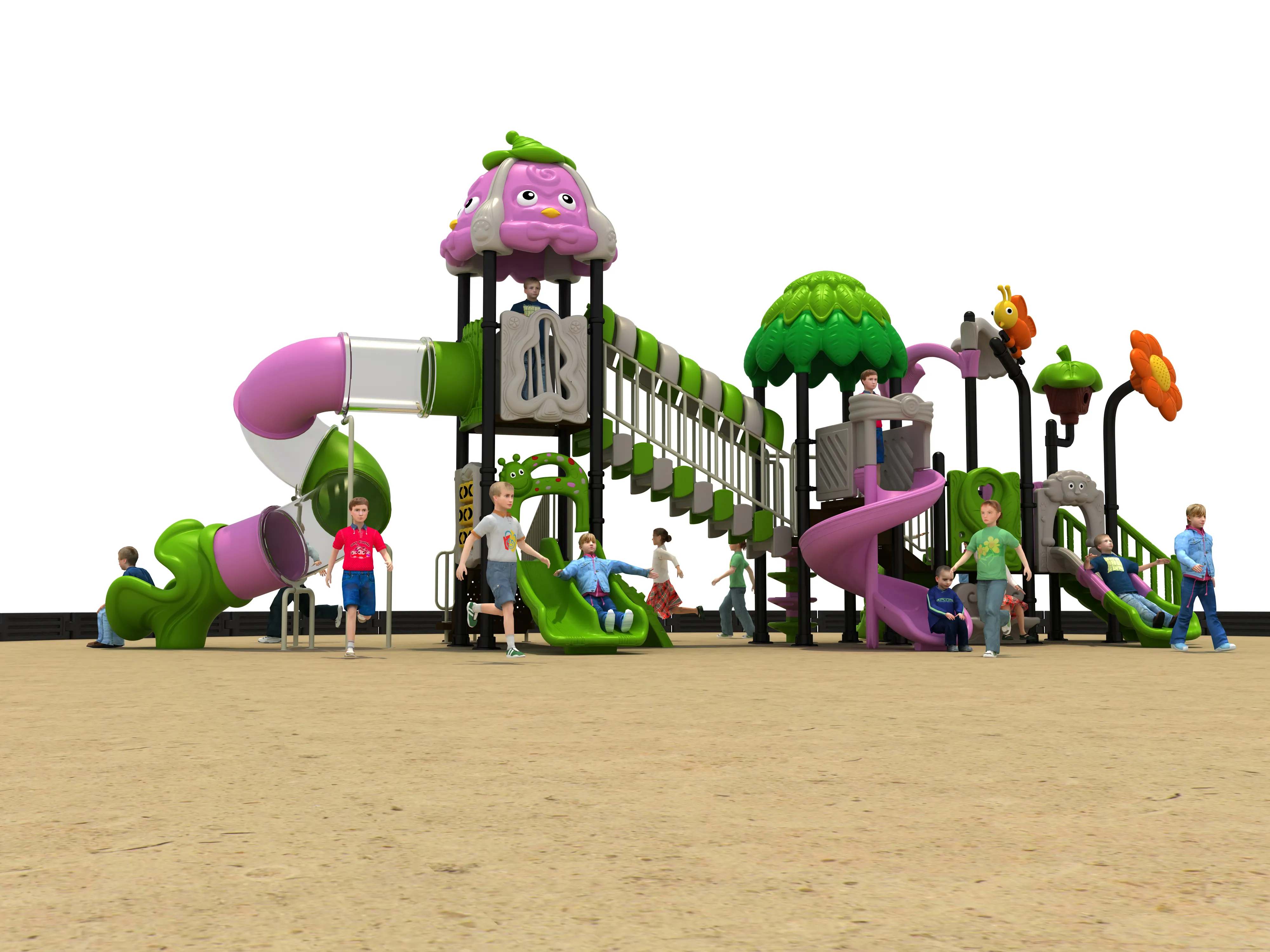 enchanted forest multi level playground commercial, Rotomolded, Smooth Finish, Safe Plastic by HonPlay - installation and use case