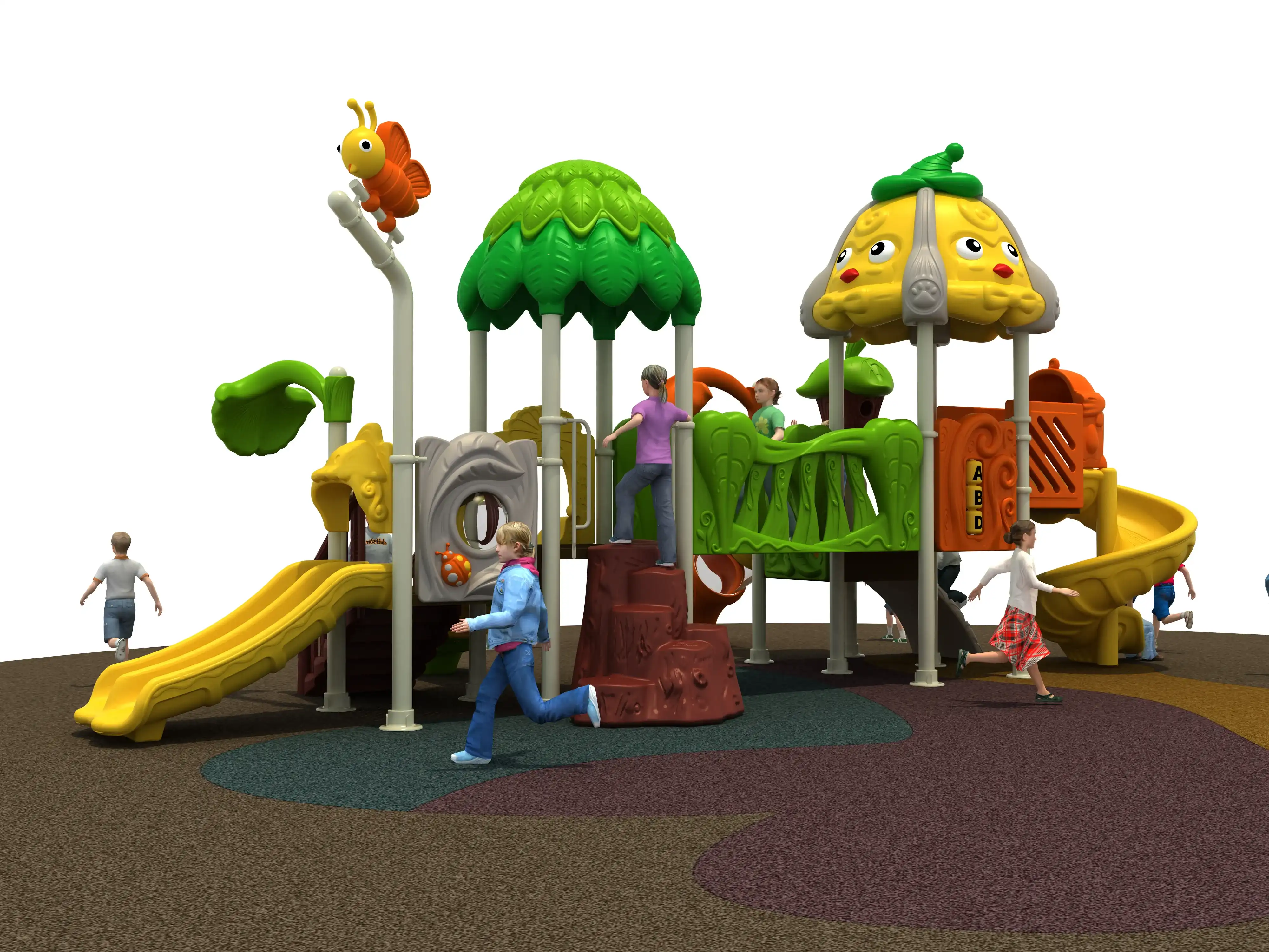 forest animal themed outdoor playground commercial play, Rotomolded, Smooth Finish, Safe Plastic by HonPlay - safety certification and compliance