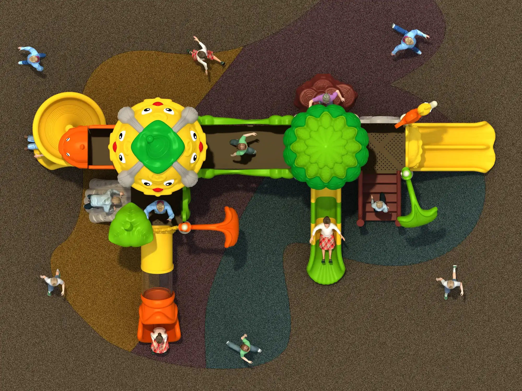 forest animal themed outdoor playground commercial play, Rotomolded, Smooth Finish, Safe Plastic by HonPlay - material and finish details