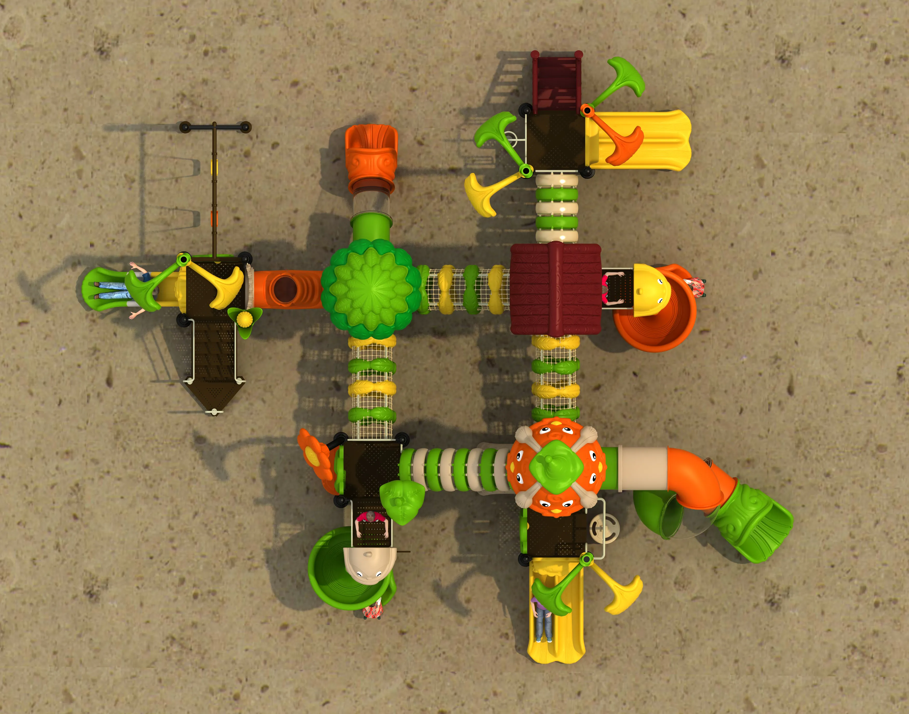 nature themed garden adventure playground commercial, Rotomolded, Smooth Finish, Safe Plastic by HonPlay - material and finish details