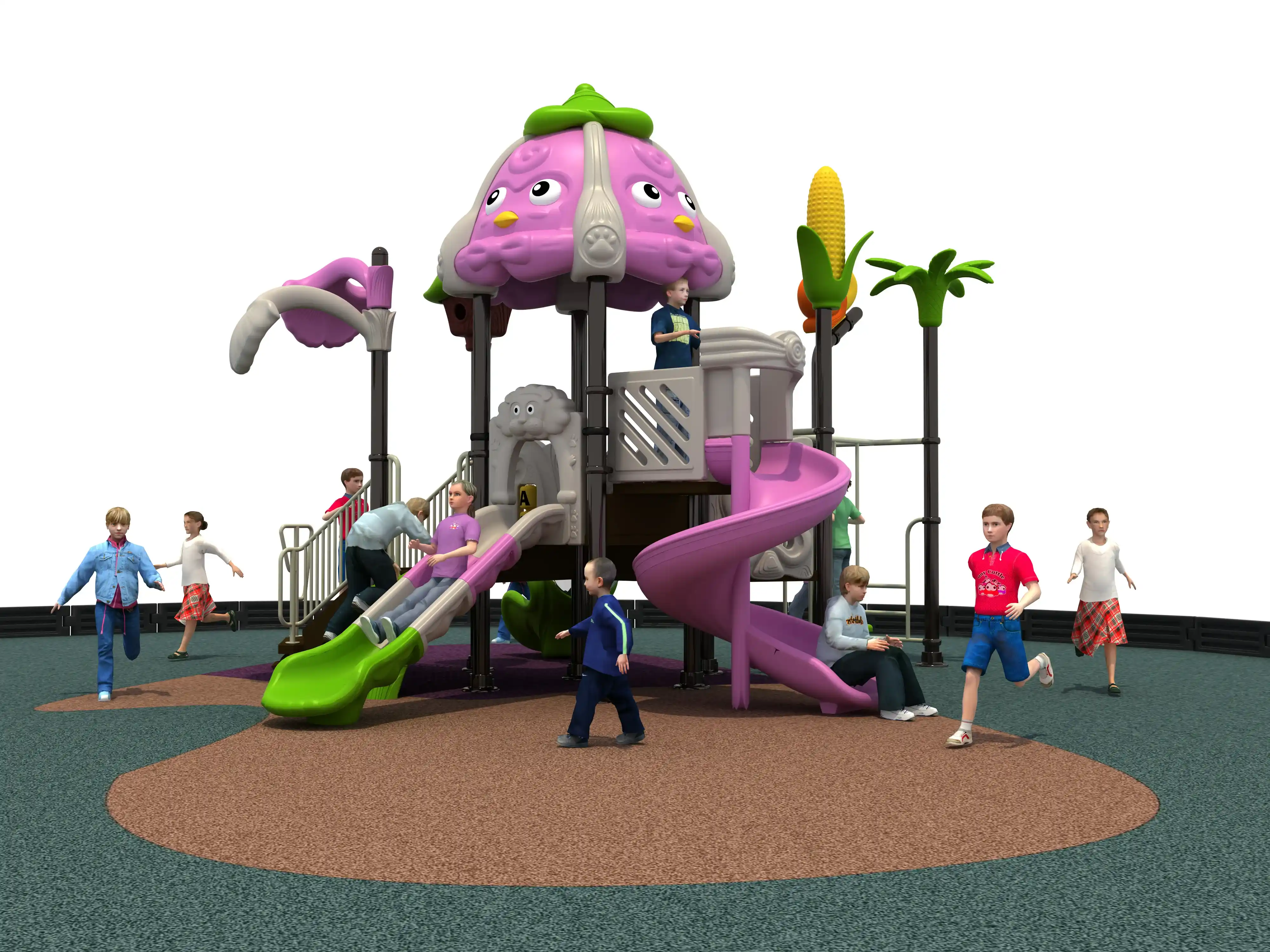 nature themed garden adventure playground outdoor, Rotomolded, Smooth Finish, Safe Plastic by HonPlay - safety certification and compliance