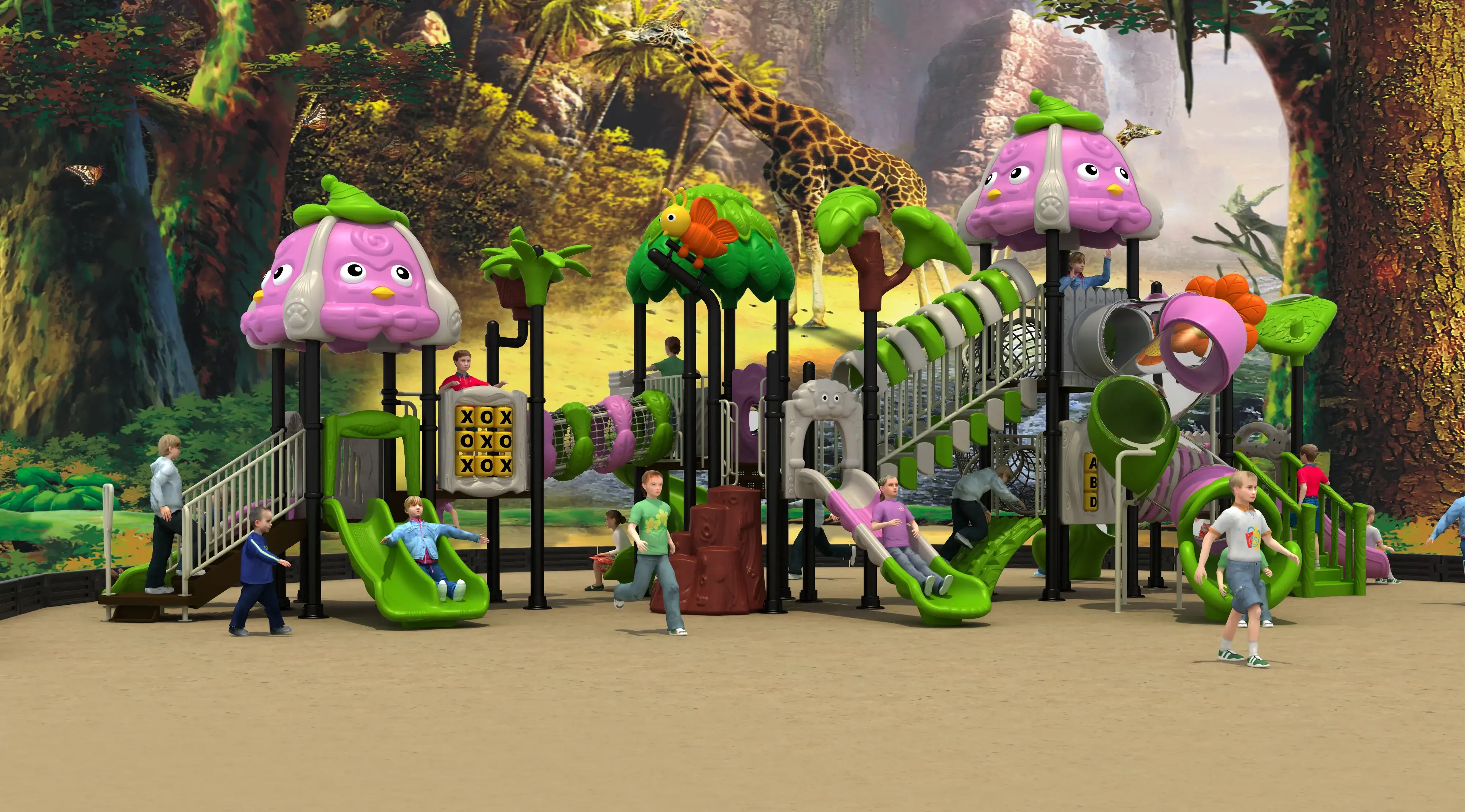 enchanted forest adventure playground commercial outdoor, Rotomolded, Smooth Finish, Safe Plastic by HonPlay - installation and use case