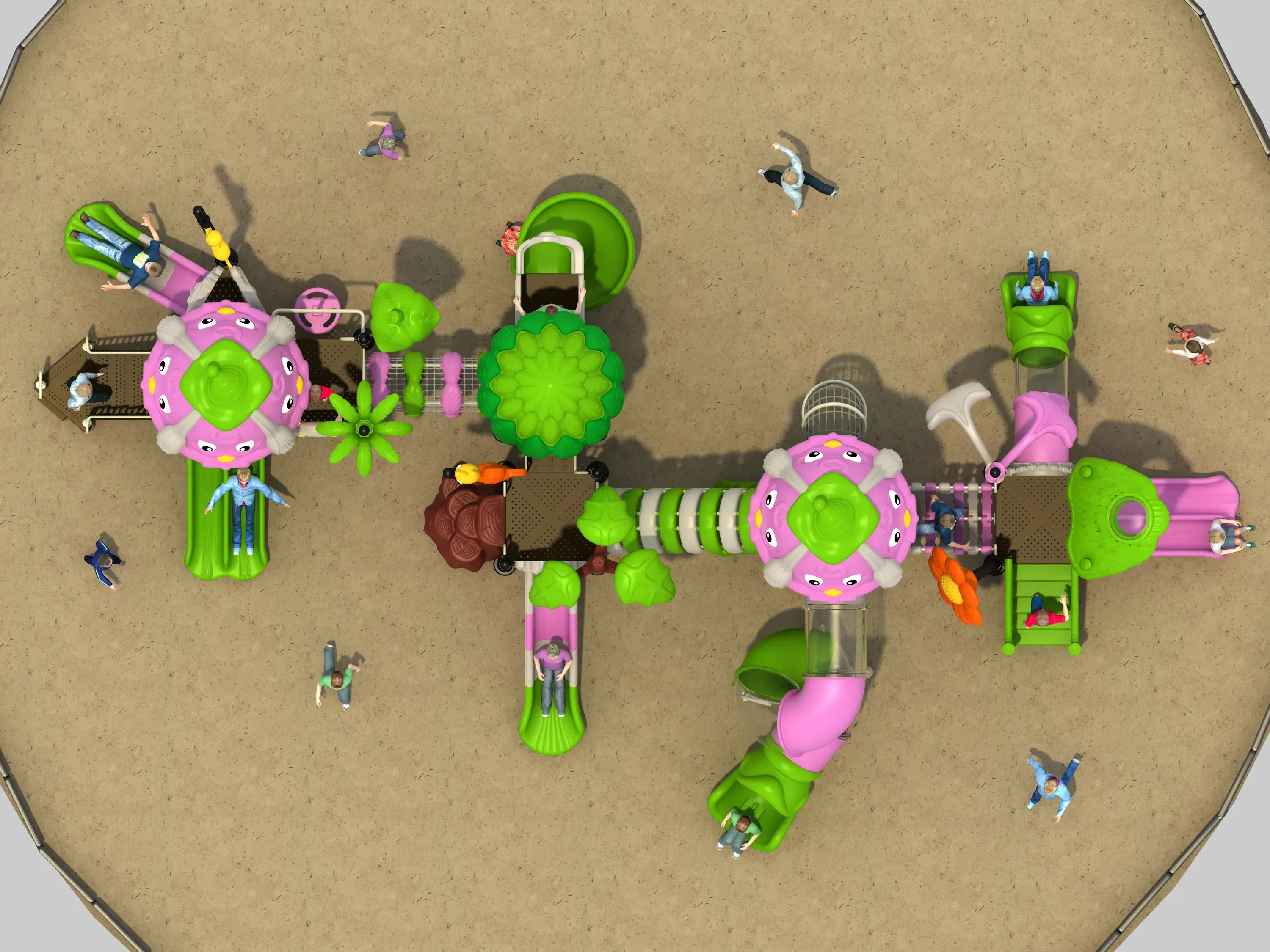 enchanted forest adventure playground commercial outdoor, Rotomolded, Smooth Finish, Safe Plastic by HonPlay - material and finish details