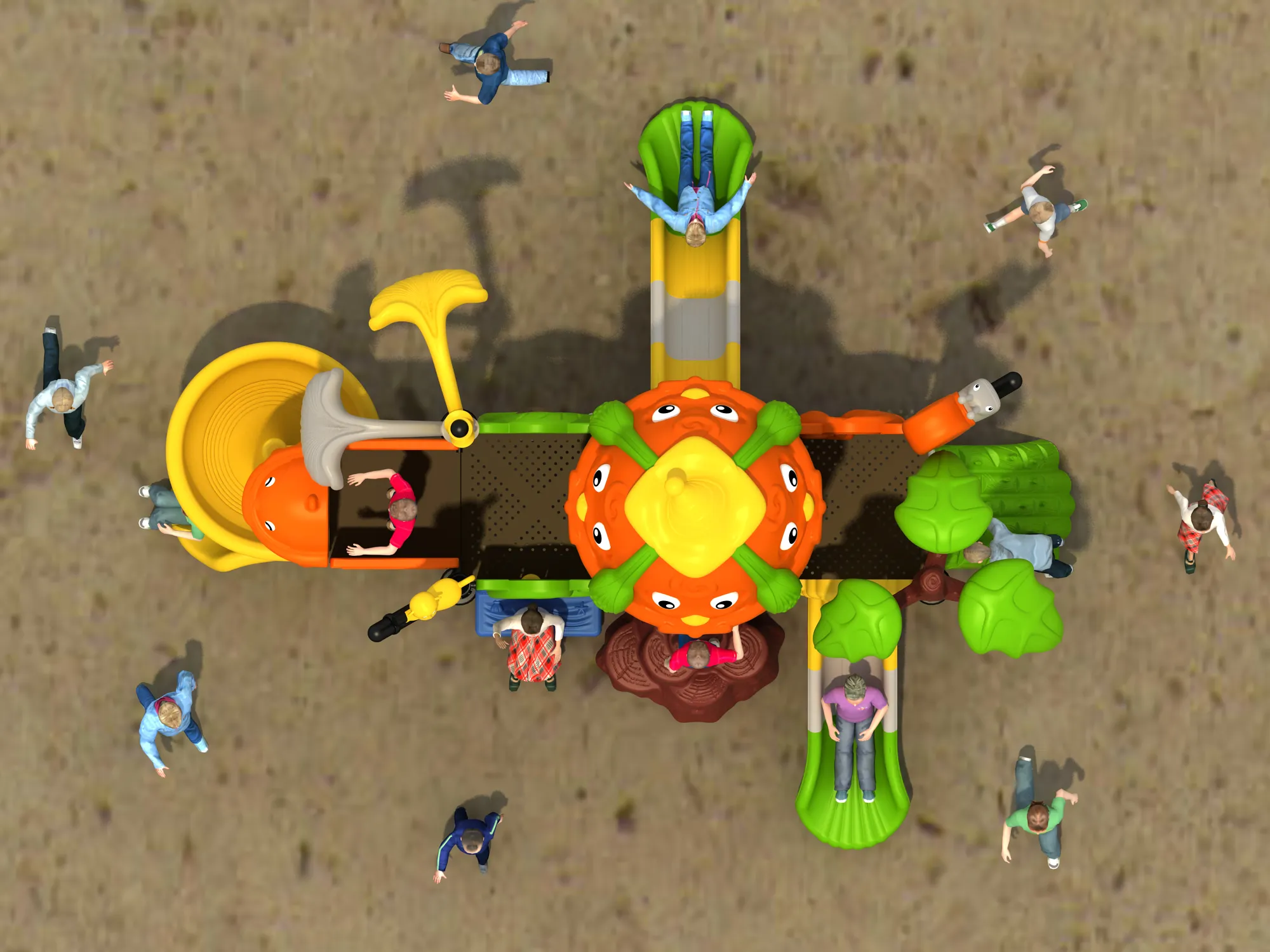 forest adventure series outdoor playground commercial grade, Rotomolded, Smooth Finish, Safe Plastic by HonPlay - material and finish details