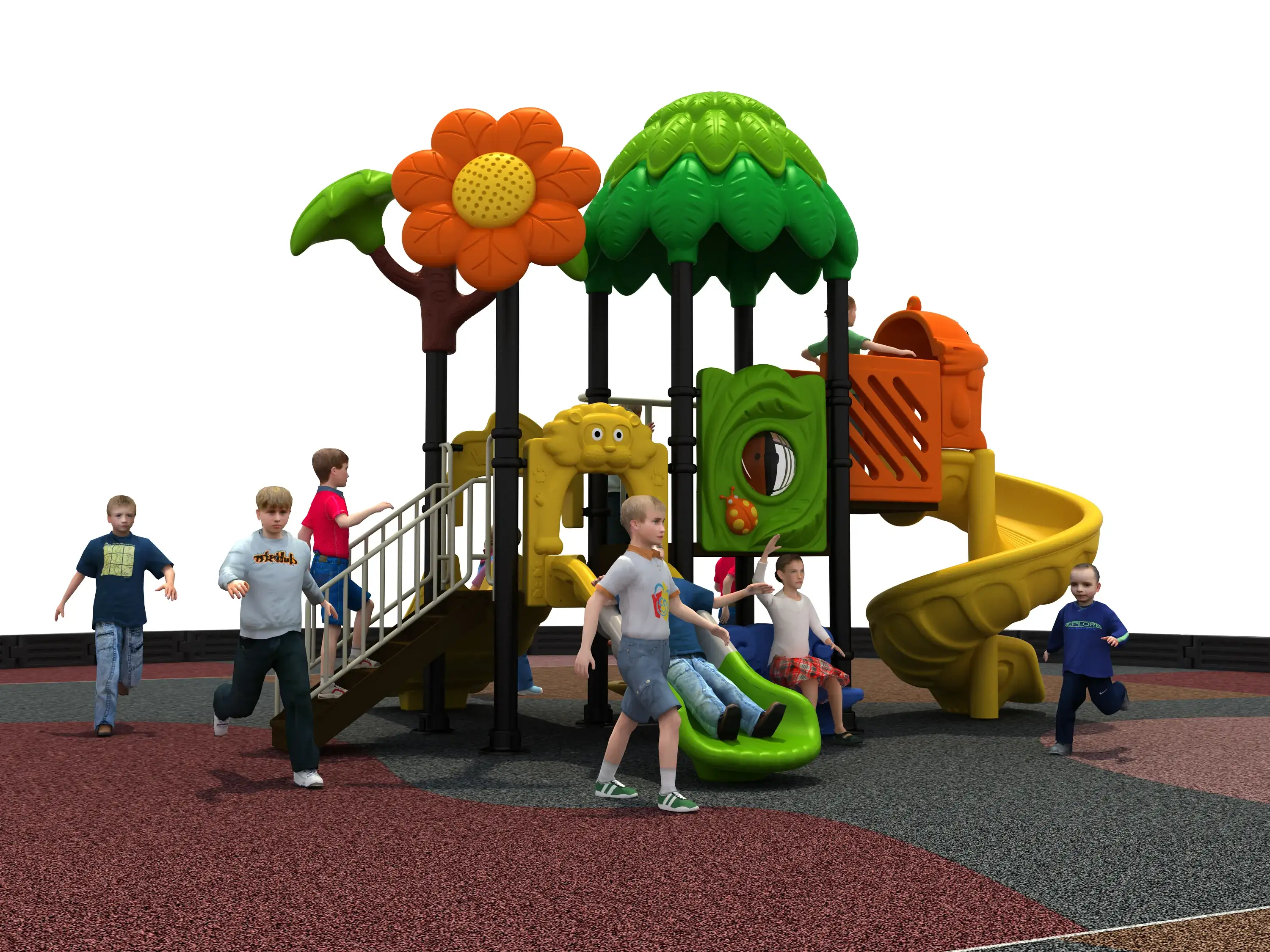 nature themed outdoor playground set durable multi, Rotomolded, Smooth Finish, Safe Plastic by HonPlay - full product view