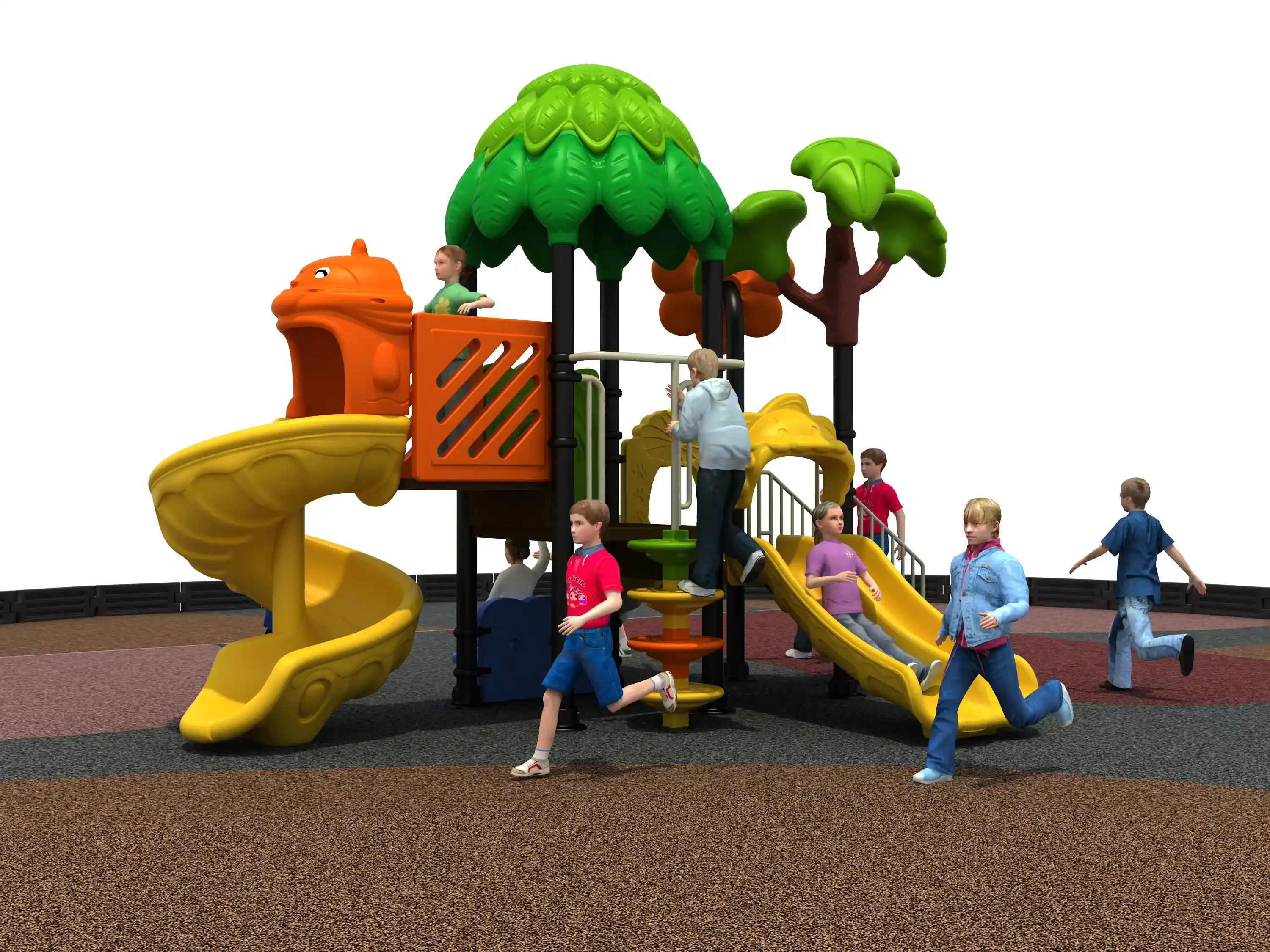 nature themed outdoor playground set durable multi, Rotomolded, Smooth Finish, Safe Plastic by HonPlay - safety certification and compliance