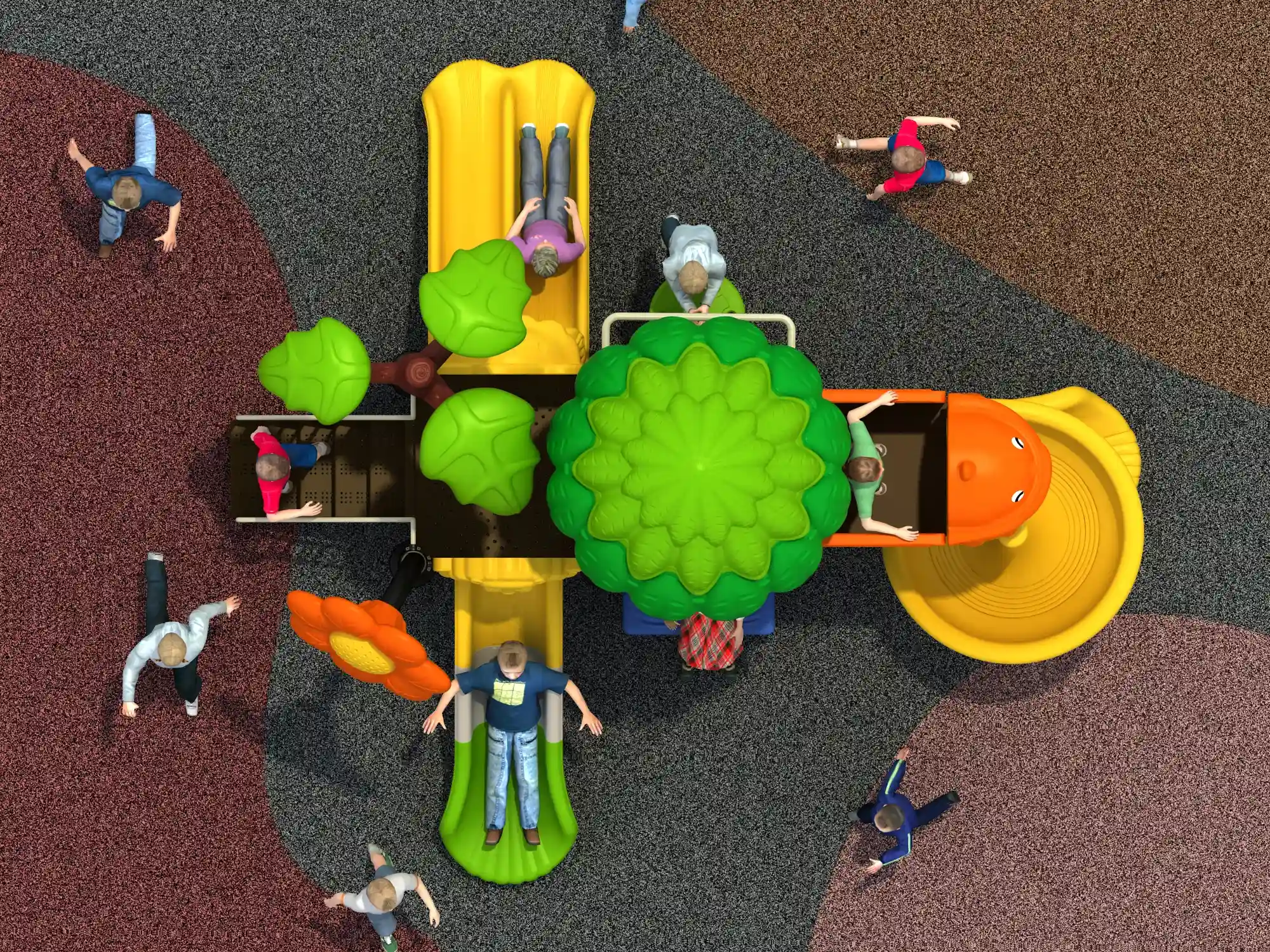 nature themed outdoor playground set durable multi, Rotomolded, Smooth Finish, Safe Plastic by HonPlay - material and finish details