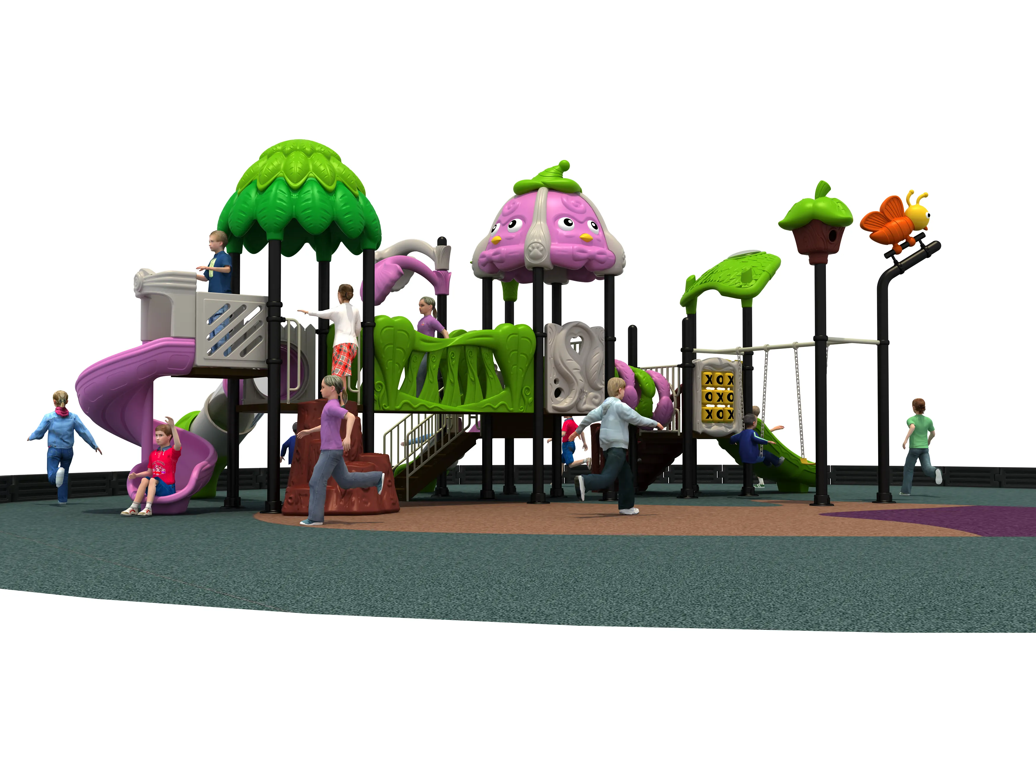 nature themed multi functional outdoor playground comprehens, Rotomolded, Smooth Finish, Safe Plastic by HonPlay - full product view