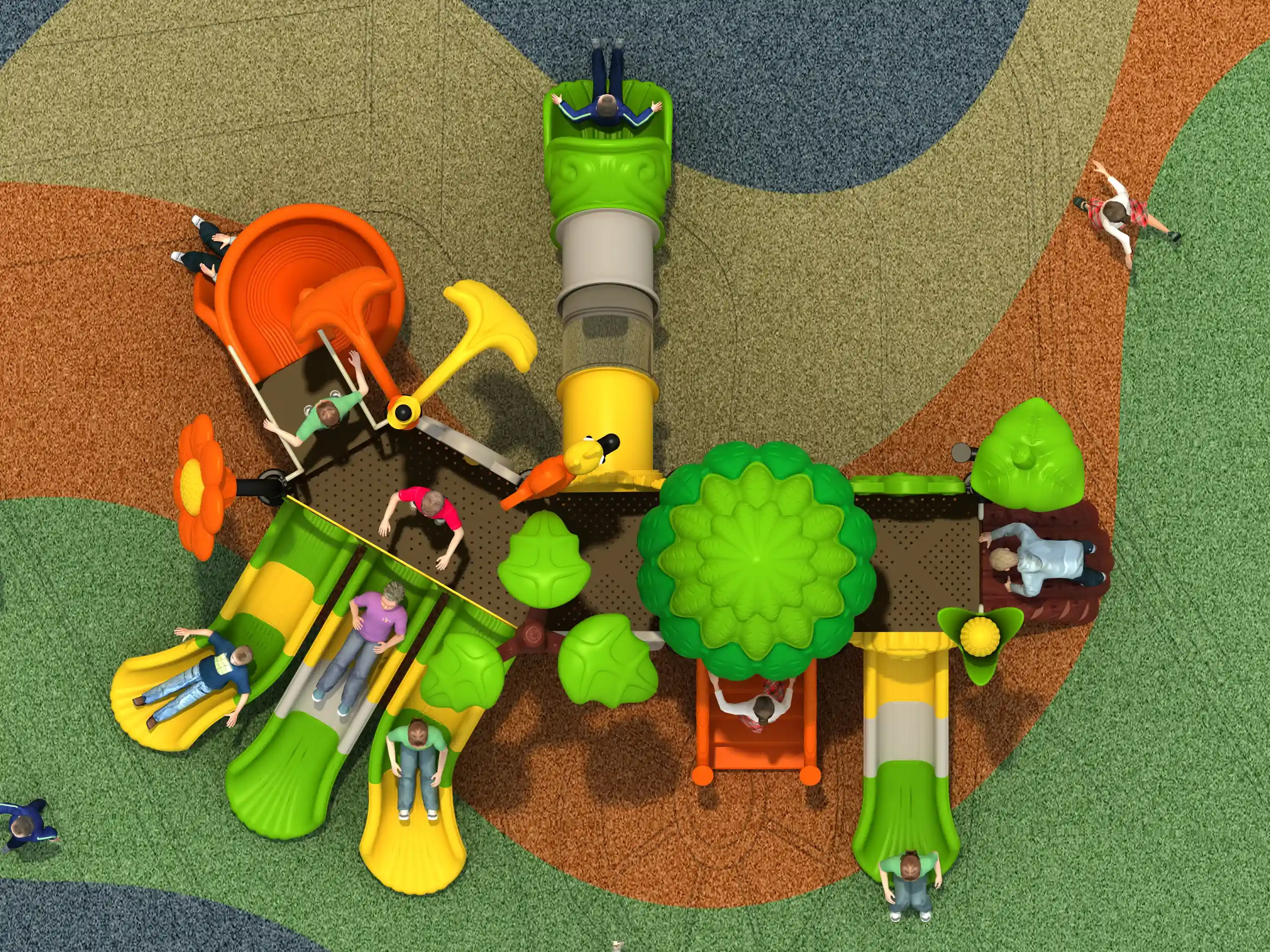 nature themed forest adventure playground commercial, Rotomolded, Smooth Finish, Safe Plastic by HonPlay - material and finish details