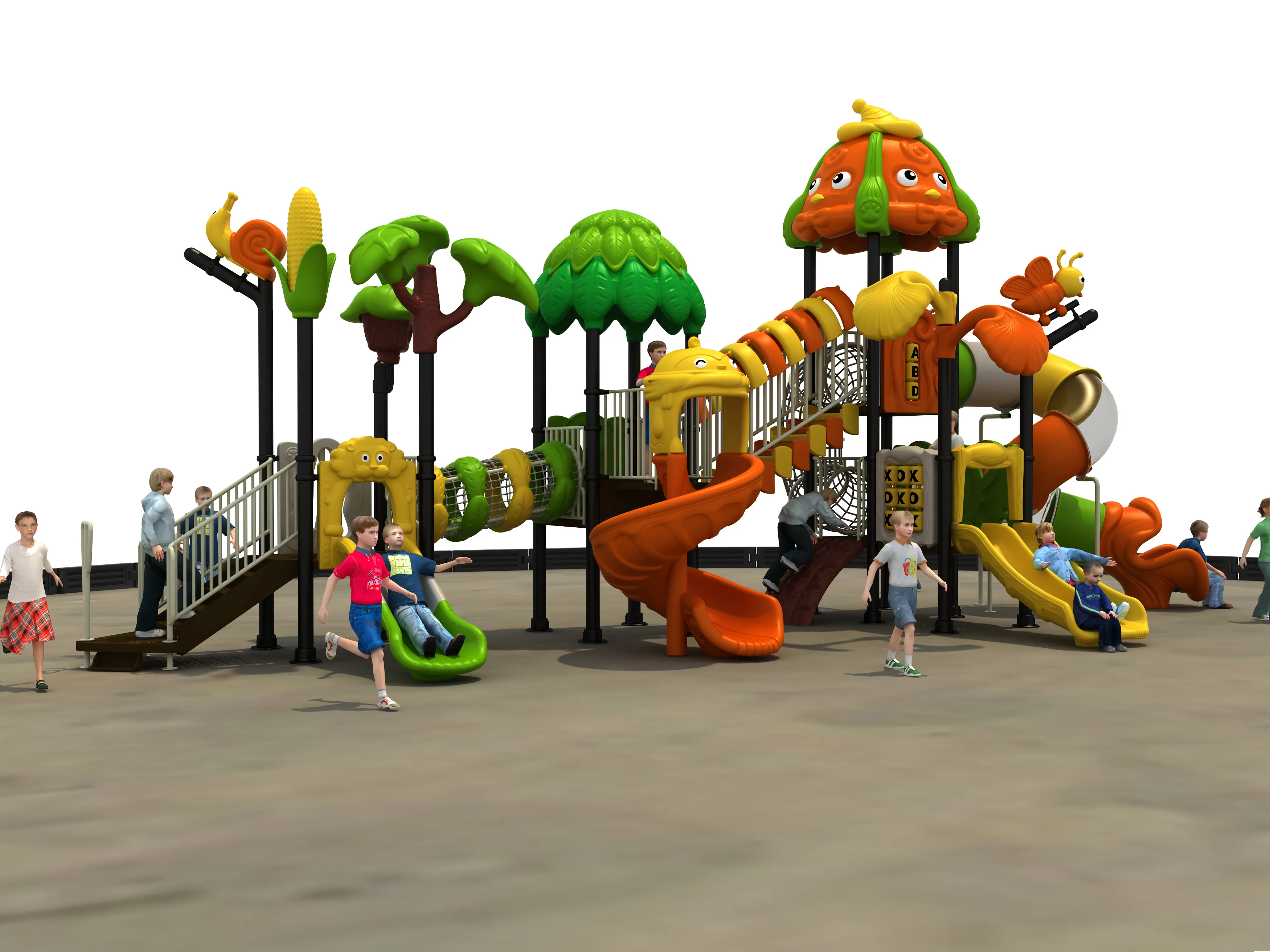 forest adventure multi level outdoor playground commercial, Rotomolded, Smooth Finish, Safe Plastic by HonPlay - installation and use case