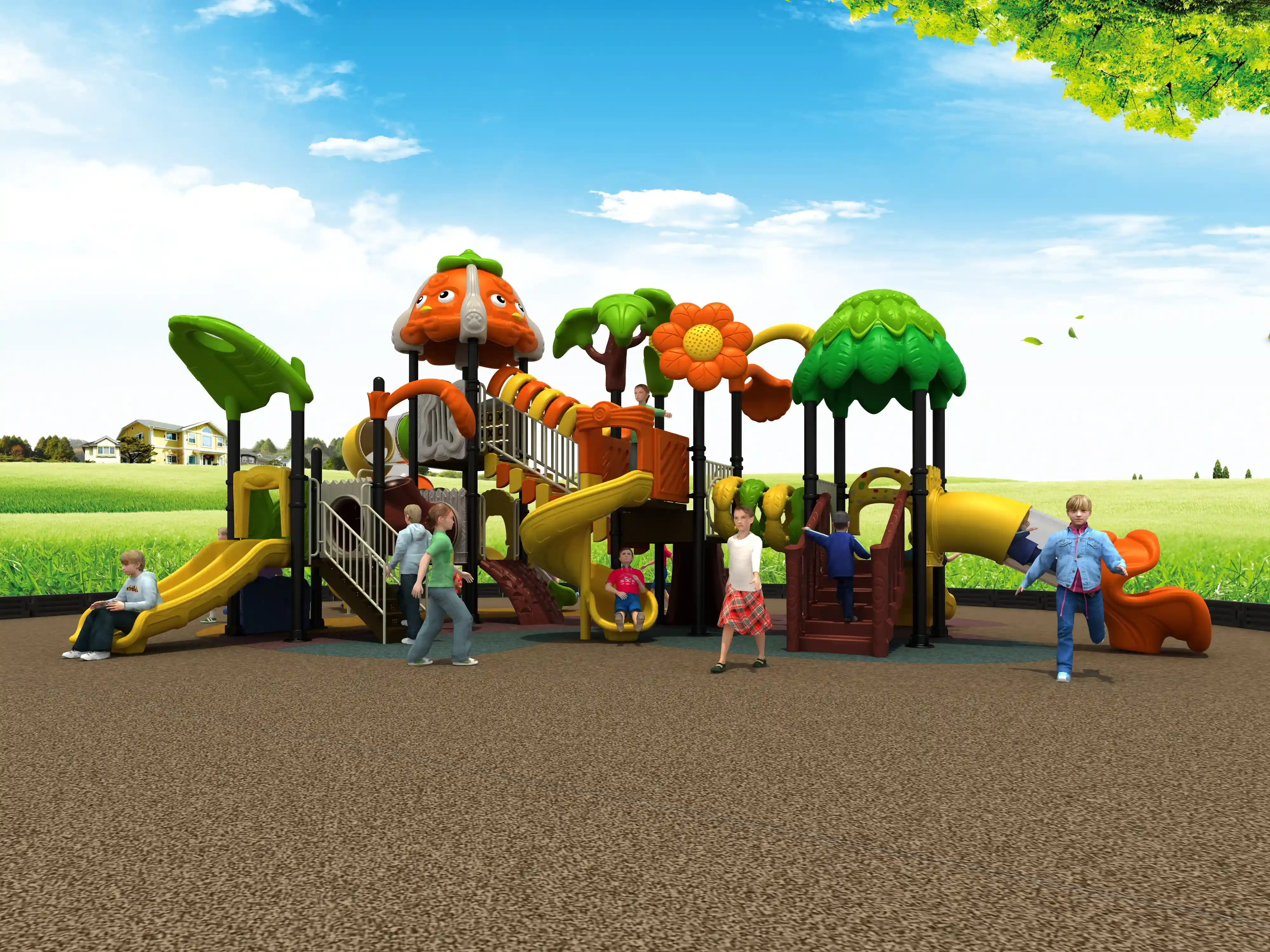 harvest theme outdoor playground equipment large multi funct, Rotomolded, Smooth Finish, Safe Plastic by HonPlay - safety certification and compliance