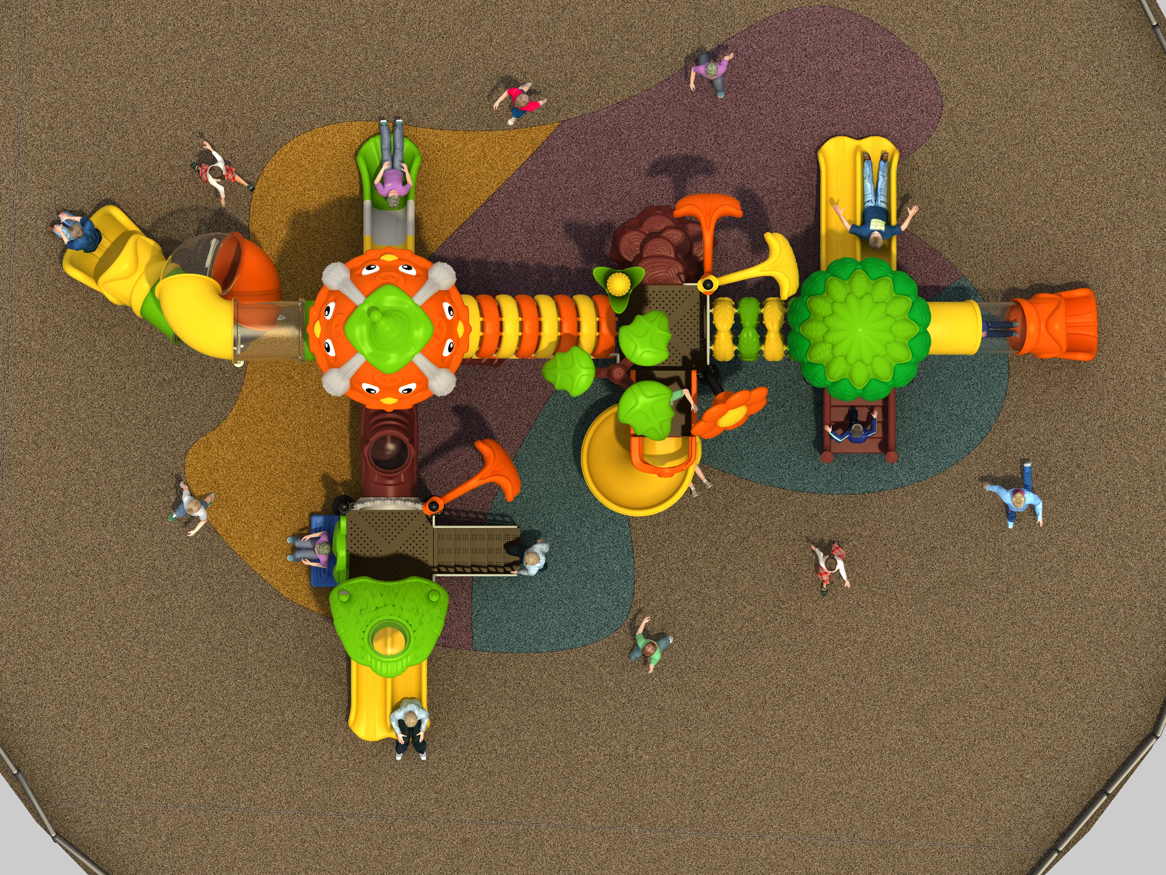 harvest theme outdoor playground equipment large multi funct, Rotomolded, Smooth Finish, Safe Plastic by HonPlay - material and finish details