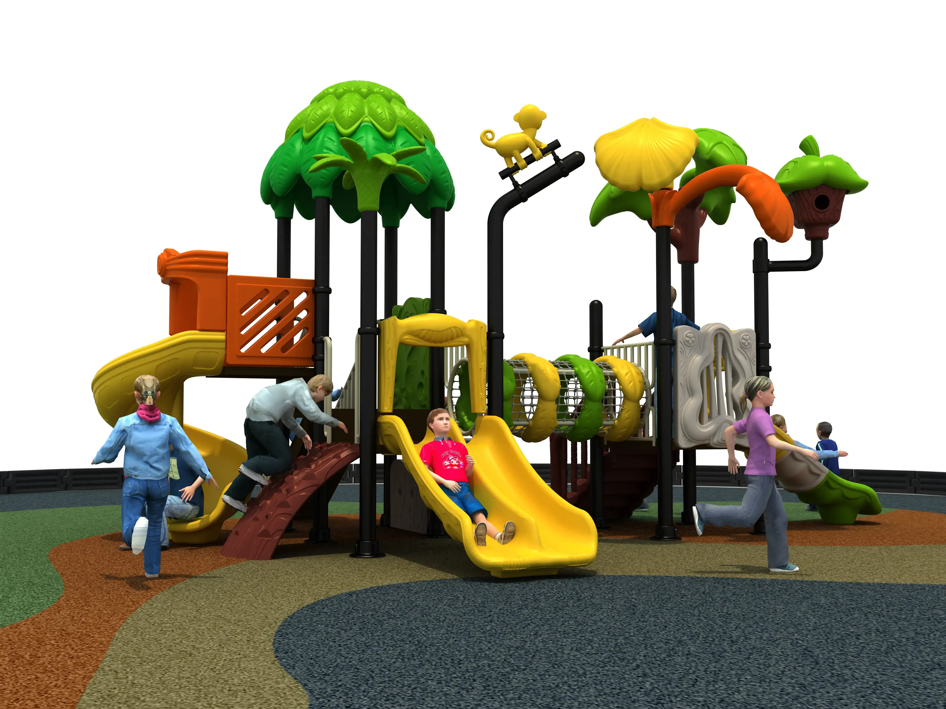 Tropical Jungle Adventure Playground - Commercial Outdoor Play Structure for Warsaw Public Parks - Playground equipment by HonPlay