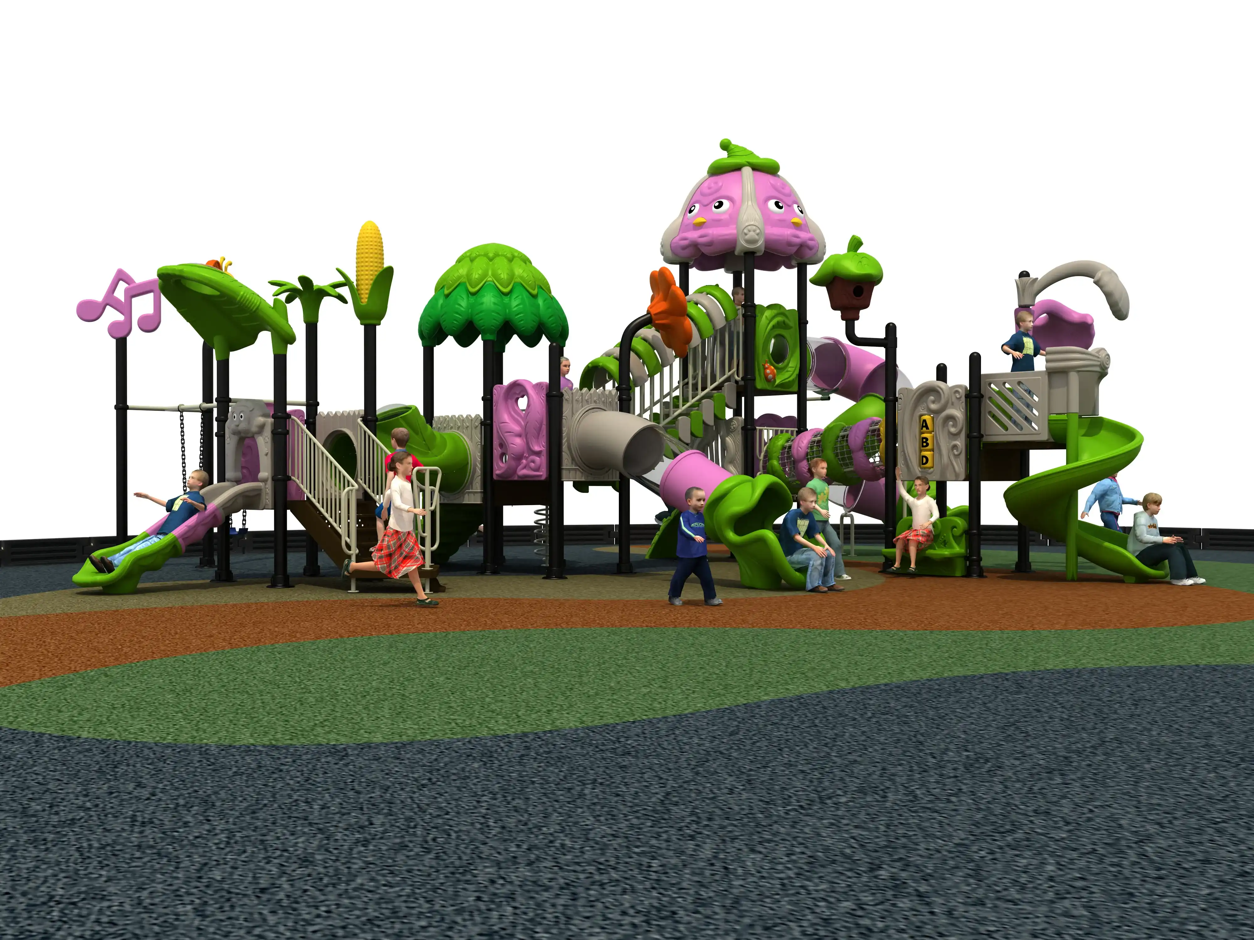 nature themed multi activity outdoor playground commercial, Rotomolded, Smooth Finish, Safe Plastic by HonPlay - safety certification and compliance