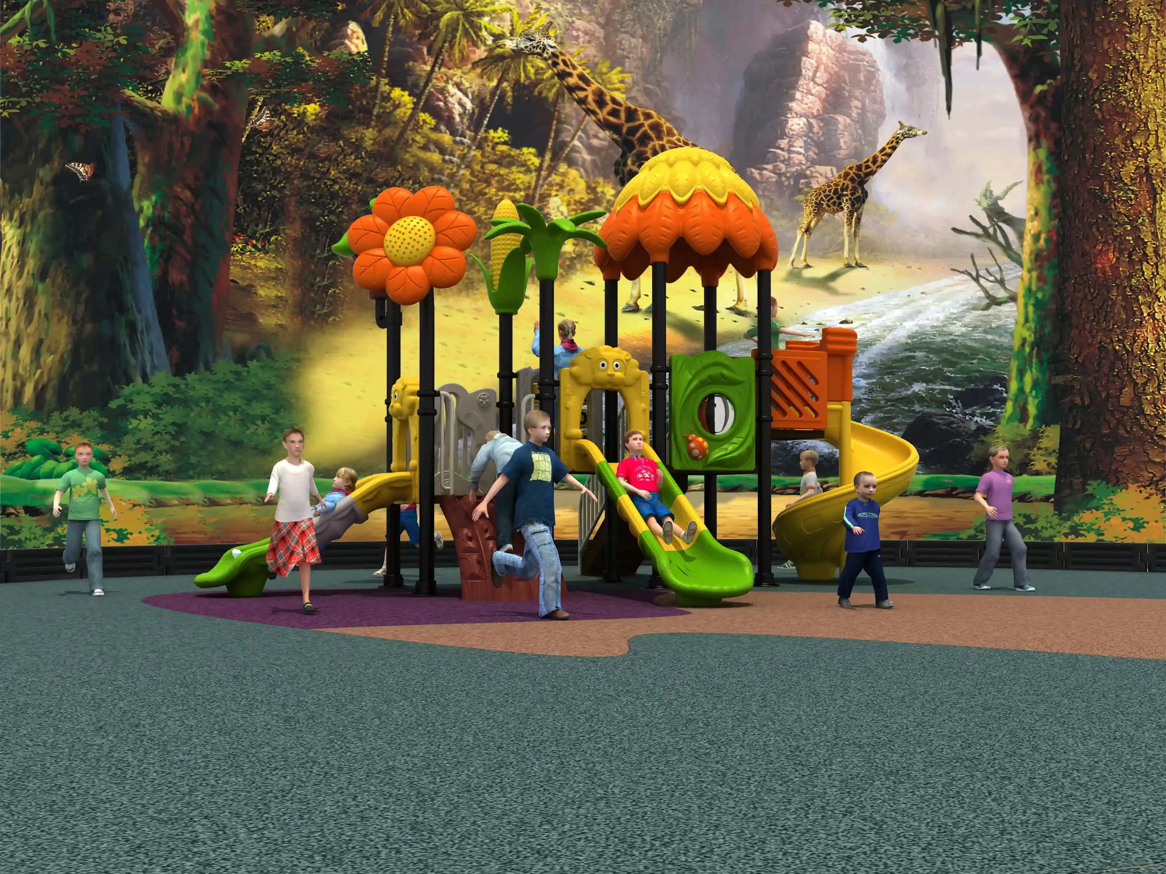 harvest theme outdoor playground commercial grade nature, Rotomolded, Smooth Finish, Safe Plastic by HonPlay - installation and use case