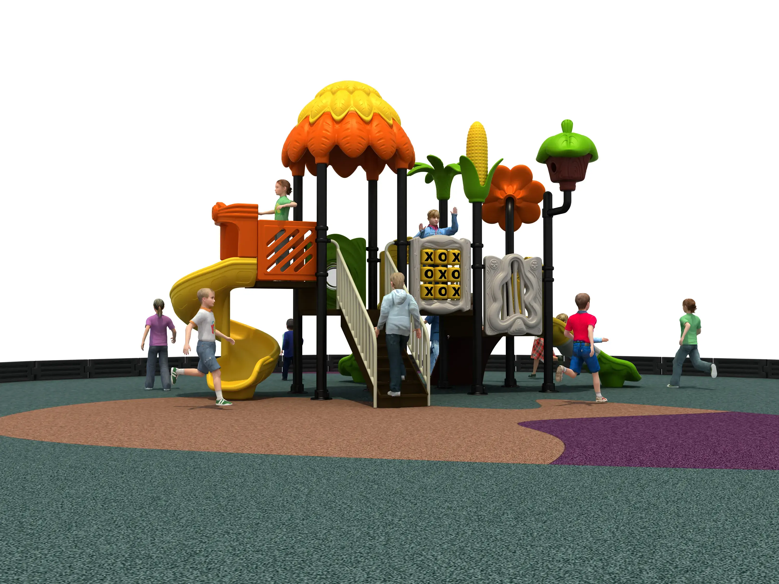 Harvest Theme Outdoor Playground - Commercial Grade Nature-Inspired Play Structure for Warsaw Public Parks - Playground equipment by HonPlay