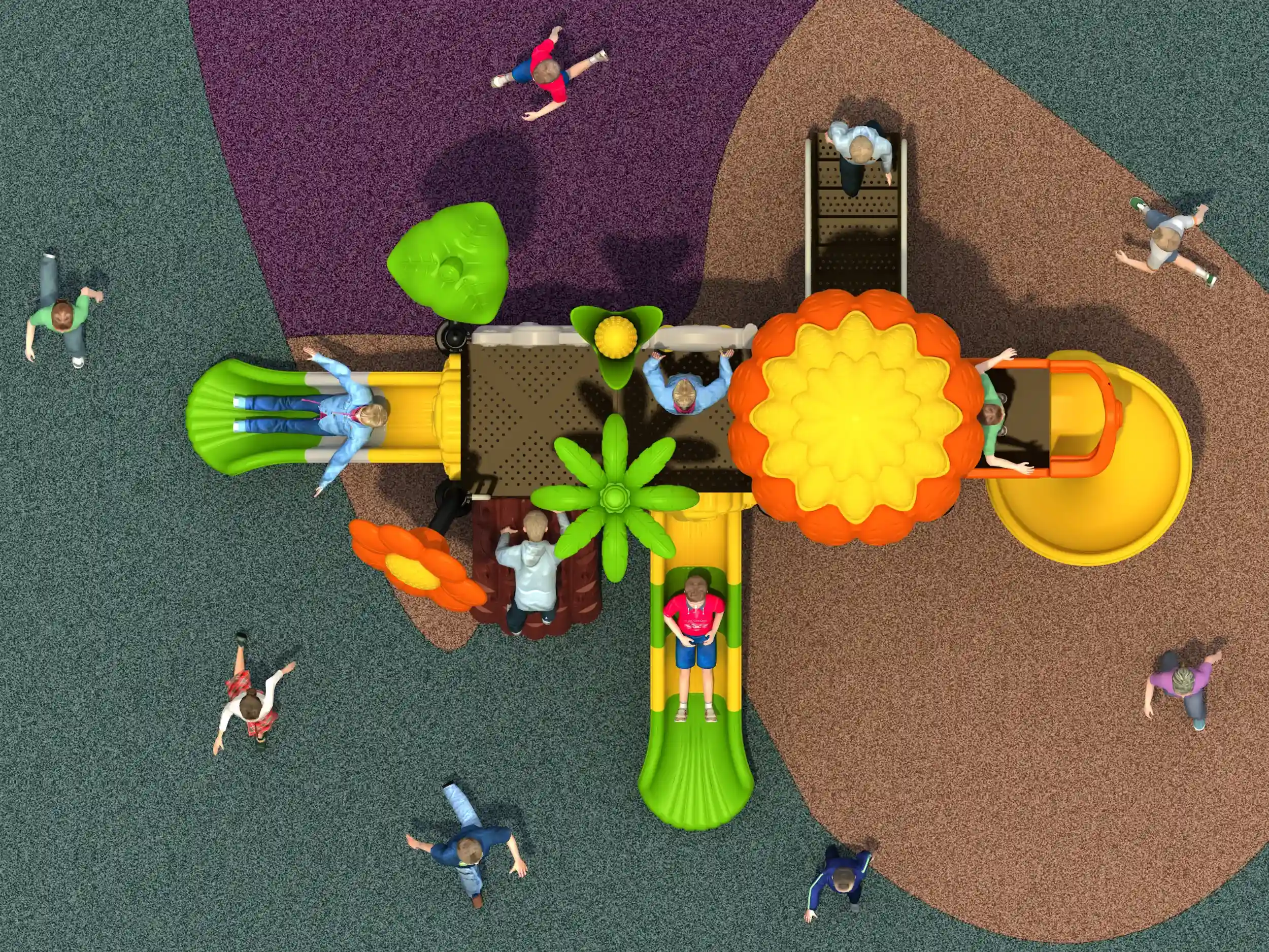 harvest theme outdoor playground commercial grade nature, Rotomolded, Smooth Finish, Safe Plastic by HonPlay - material and finish details