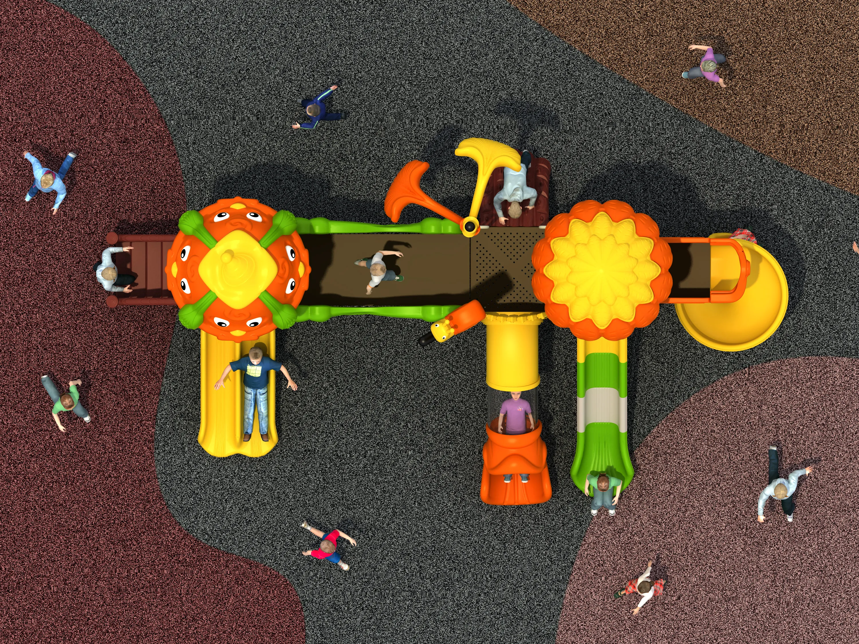 forest creature themed outdoor playground commercial grade, Rotomolded, Smooth Finish, Safe Plastic by HonPlay - material and finish details